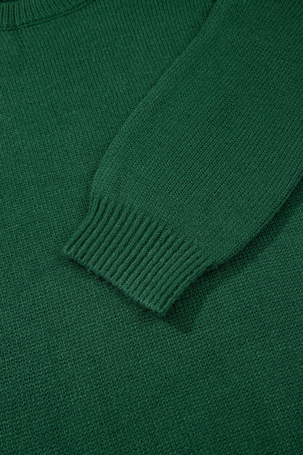 Evergreen Plain Raglan Sleeve Crew Neck Sweater