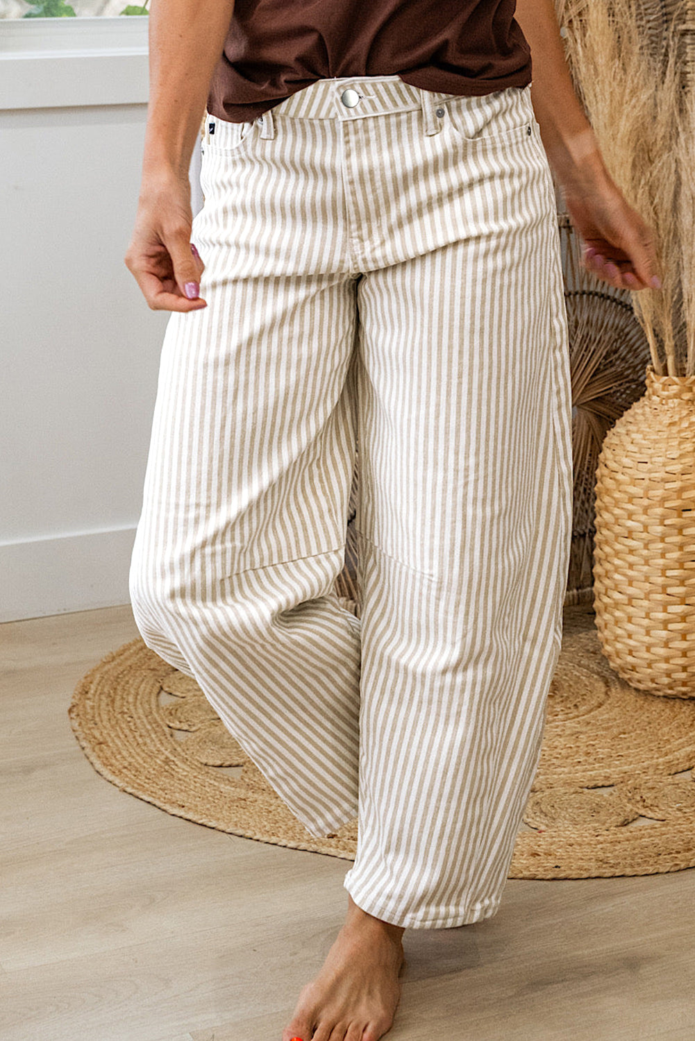 Stripe Casual Barrel Jeans- 3 COLOR OPTIONS