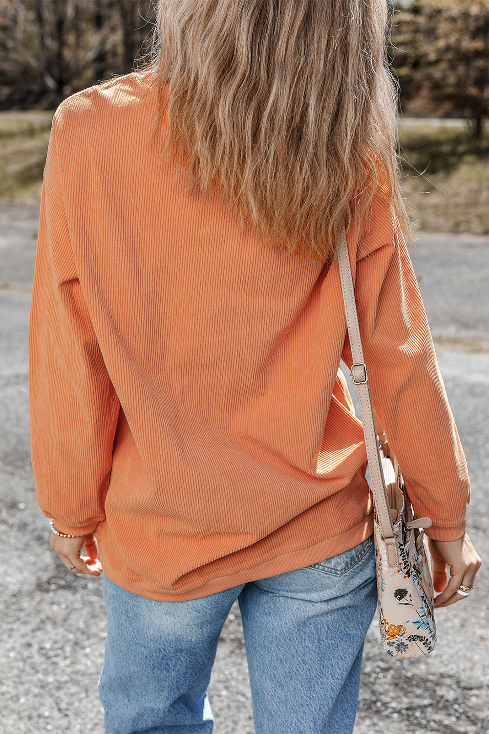 Ribbed Corduroy Oversized Sweatshirt -13 COLOR OPTIONS