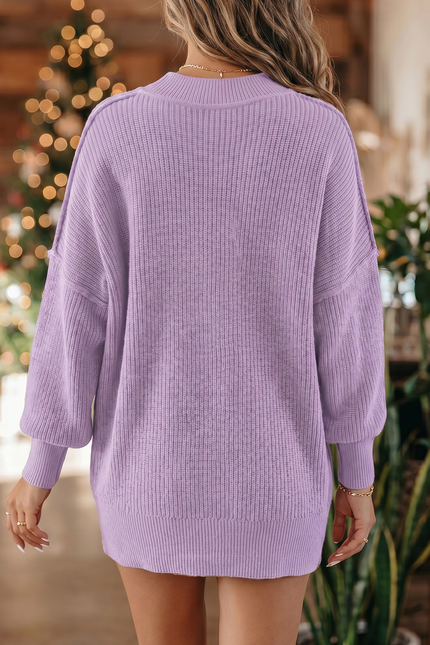 Long Sleeve Ribbed Knit Stand Neck Regular Fit Sweater -3 COLOR OPTIONS
