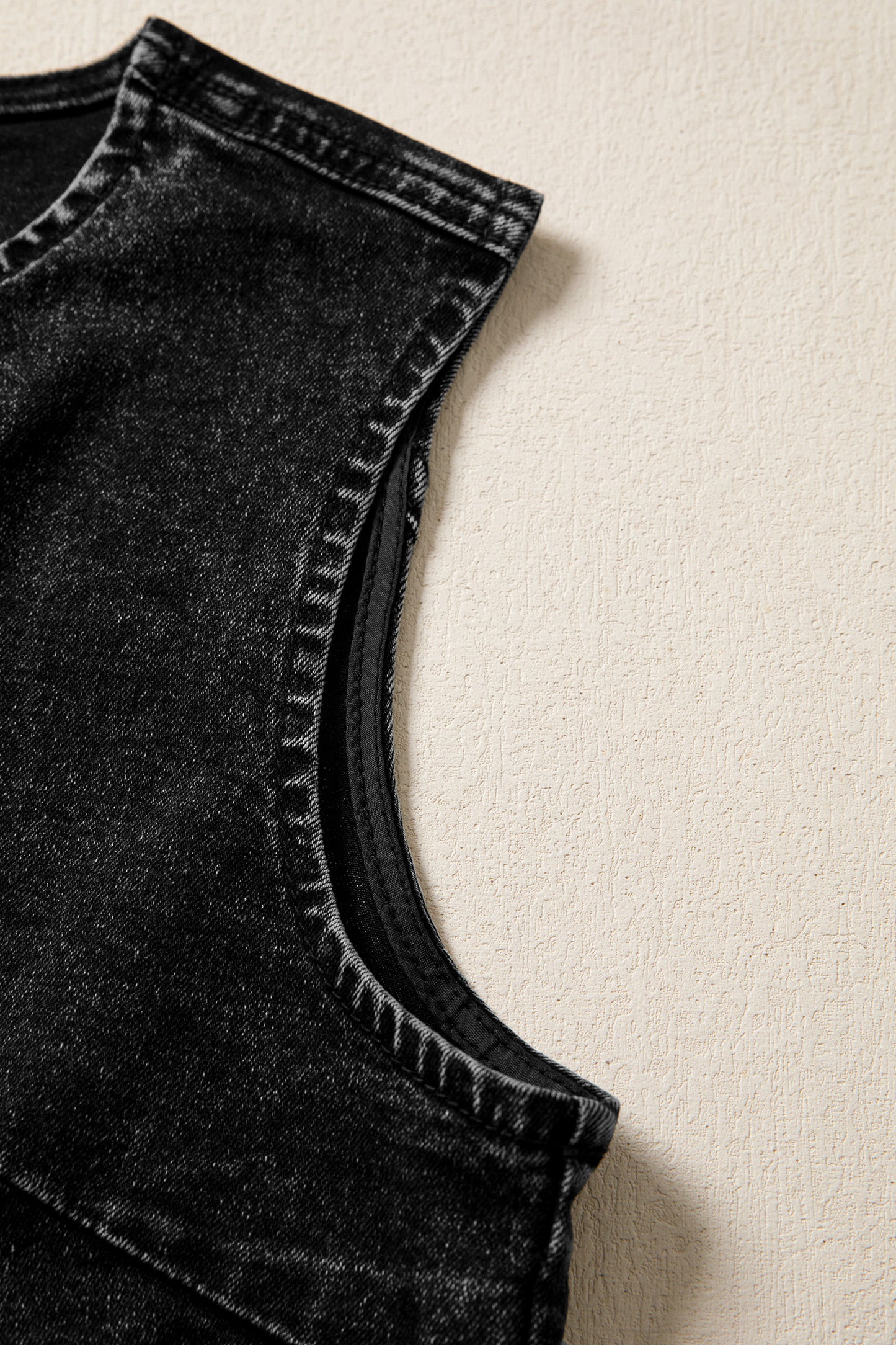 Buttoned Front Slit Denim Vest -3 COLOR OPTIONS