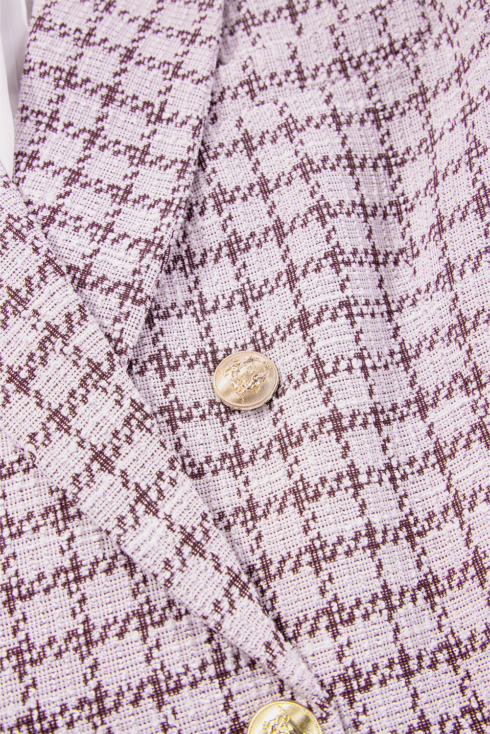 Elegant Tweed Plaid Blazer
