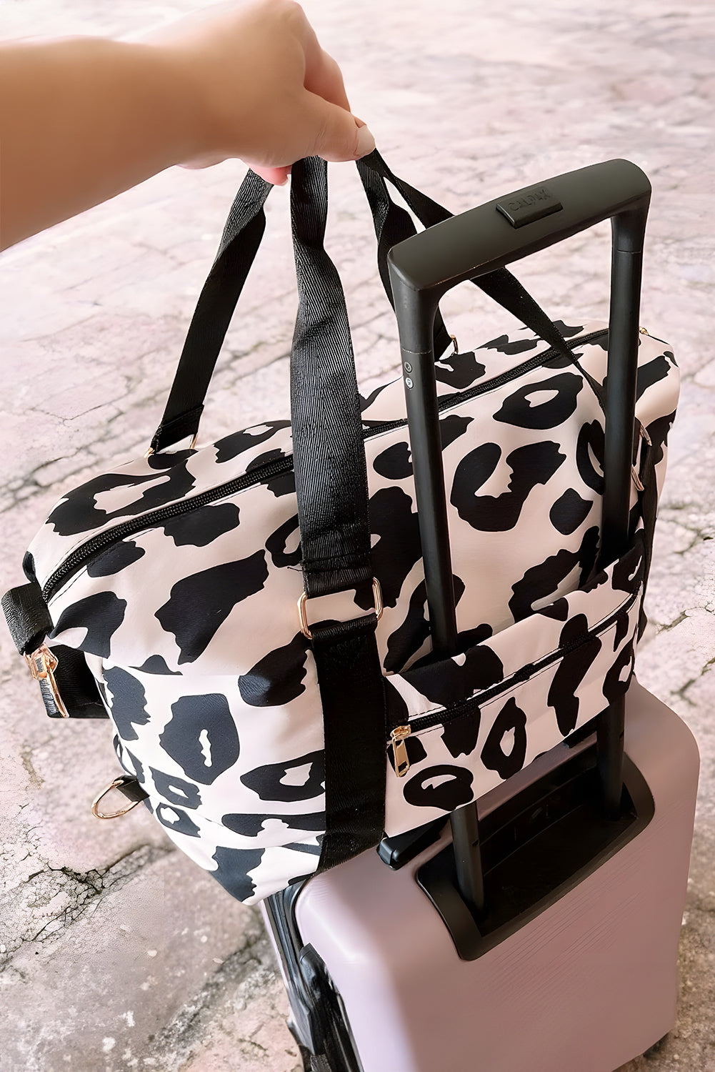 Leopard Print Luggage Tote Bag -2 COLOR OPTIONS