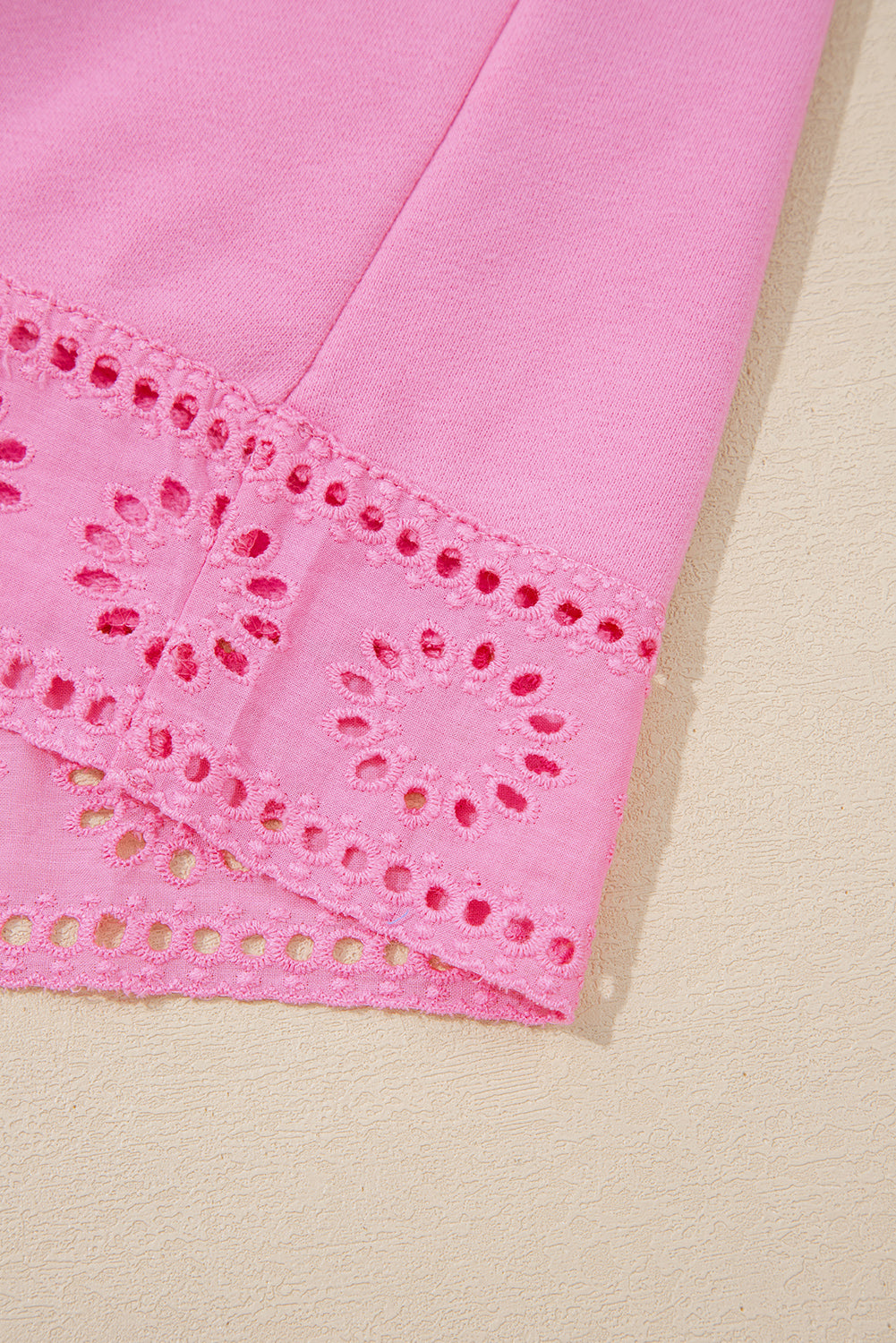 Embroidered Flower Patchwork Snap Buttons Pullover Sweatshirt -2 COLOR OPTIONS
