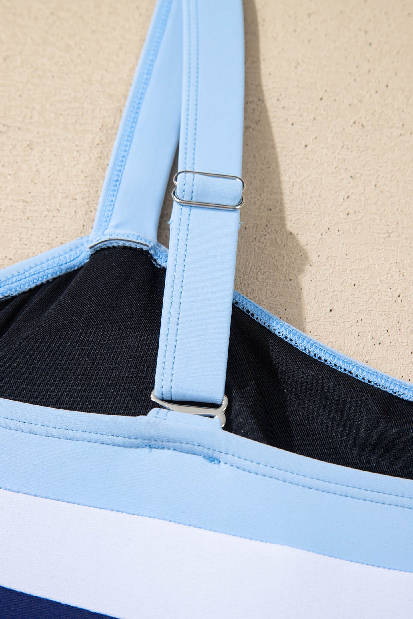Color Block Detail Adjustable Straps One Piece Swimsuit- 2 COLOR OPTIONS
