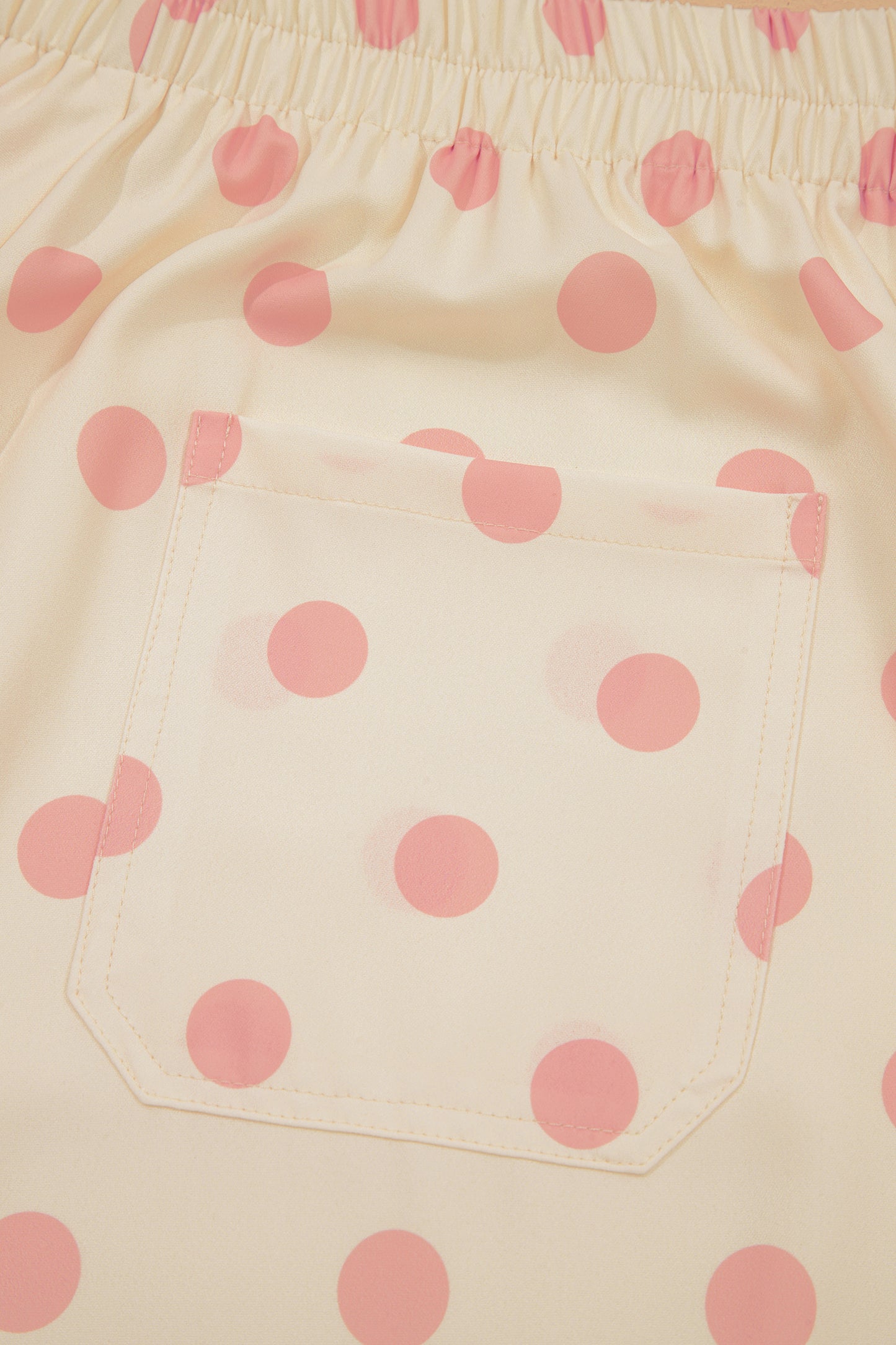 Polka Dot Print Patched Pocket Mid-rise Straight Leg Pants- 4 COLOR OPTIONS