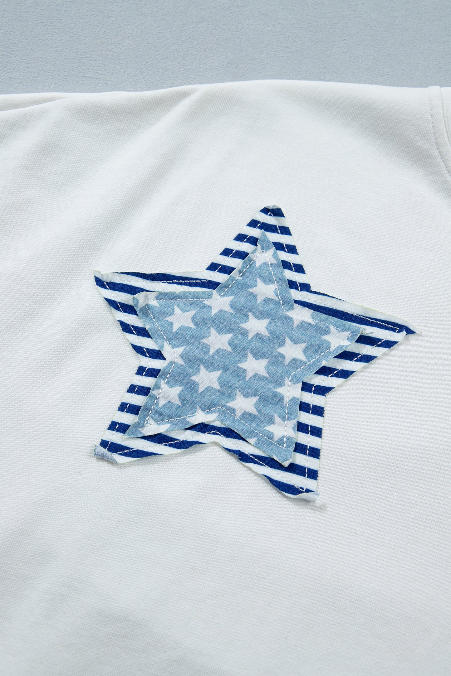 Patriot Star Patched Notched Neck Mineral Washed Tee -2 COLOR OPTIONS