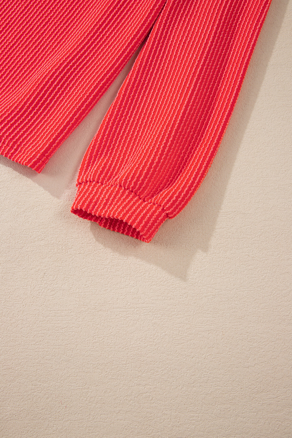 Parchment Corded Long Sleeve Top and High Waist Shorts Set -4 COLOR OPTIONS