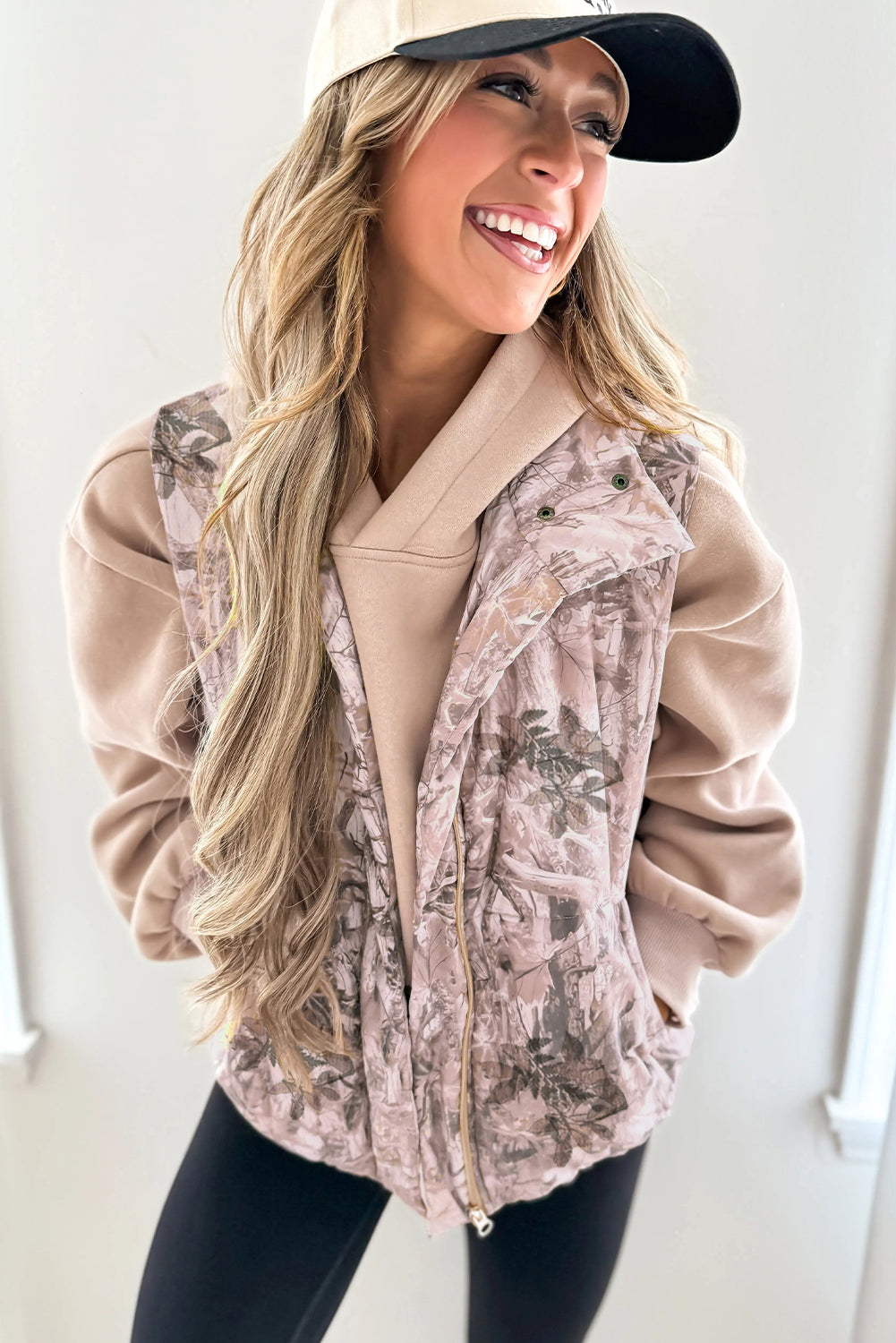 Camo Leaf Print Winter Puffer Vest -2 COLOR OPTIONS