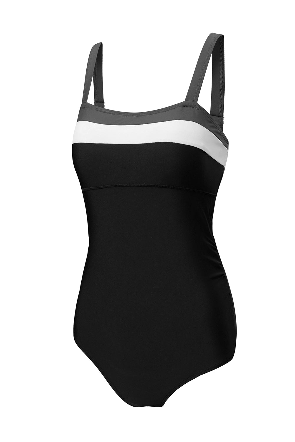Color Block Detail Adjustable Straps One Piece Swimsuit- 2 COLOR OPTIONS