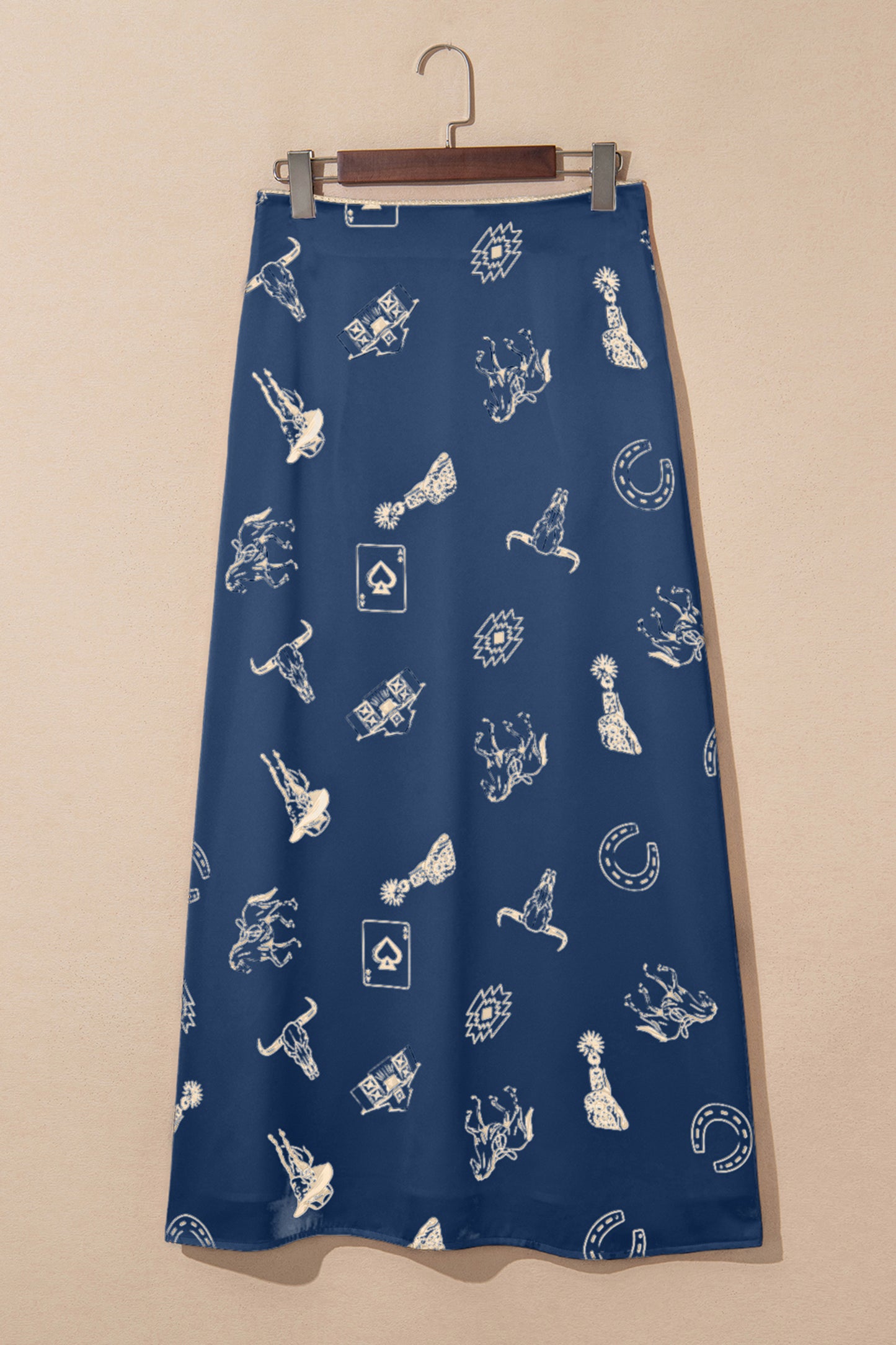 Vintage Print Satin Maxi Skirt -3 COLOR OPTIONS