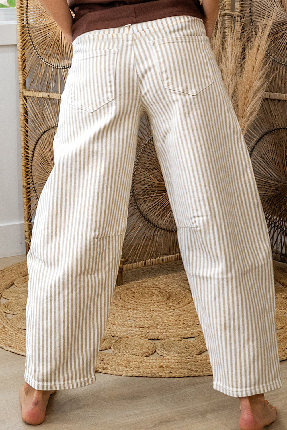 Stripe Casual Barrel Jeans- 3 COLOR OPTIONS