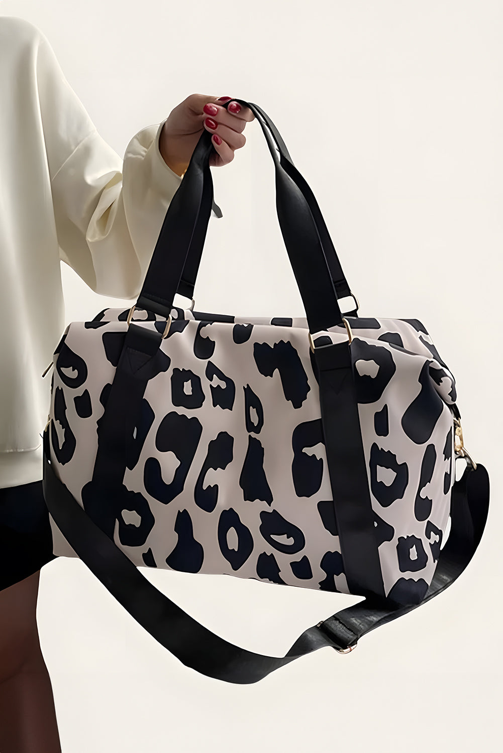 Leopard Print Luggage Tote Bag -2 COLOR OPTIONS