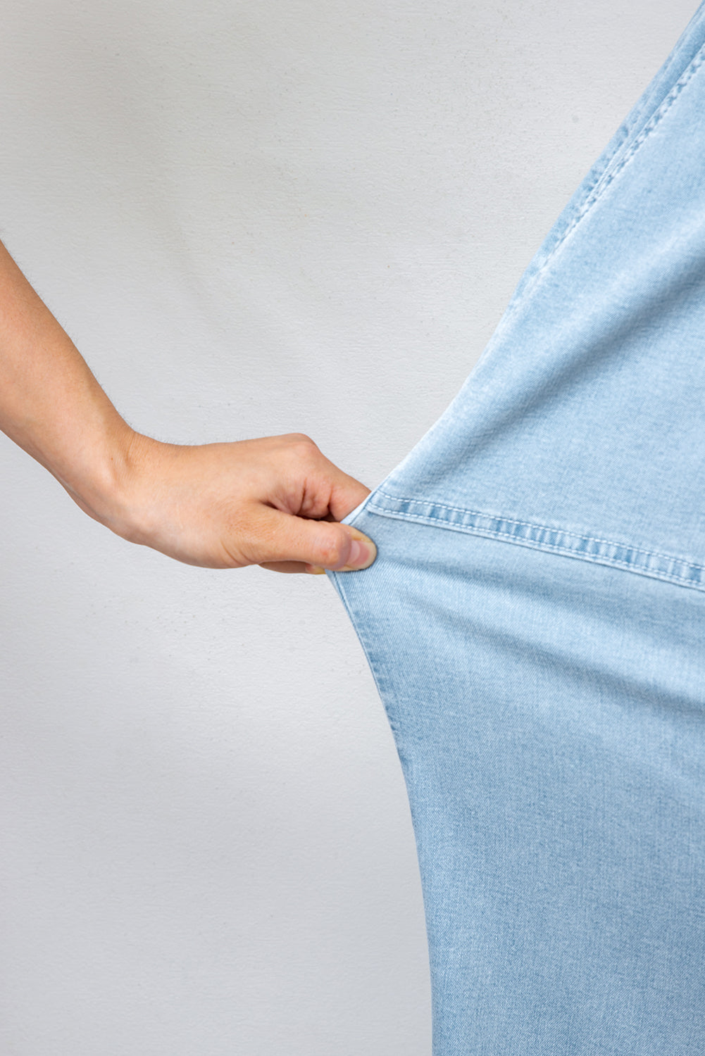 PLUS SIZE -Elastic Waist Ruffled Wide Leg Denim Pants Plus Size -4 COLOR OPTIONS