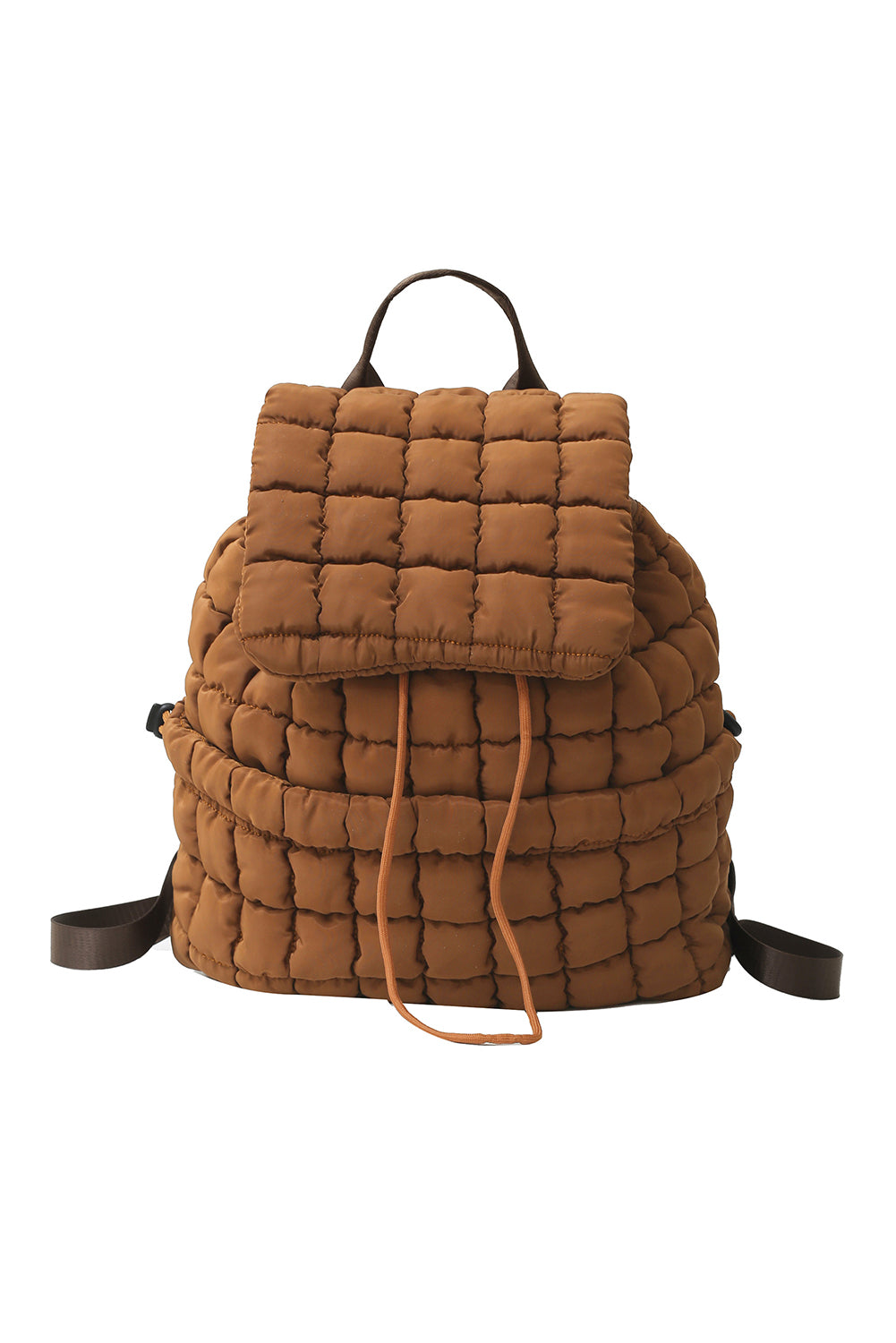 Solid Flapped Quilted Puffer Backpack -6 COLOR OPTIONS
