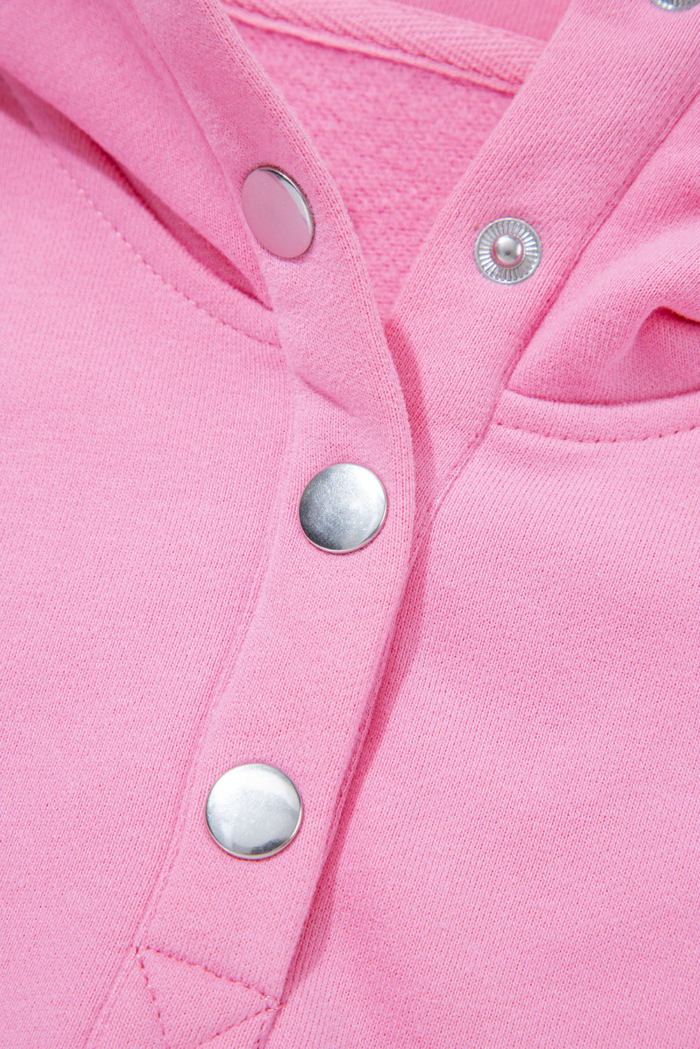 Embroidered Flower Patchwork Snap Buttons Pullover Sweatshirt -2 COLOR OPTIONS