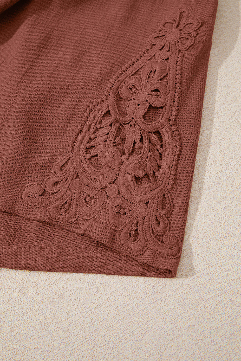 Lace Splicing Drawstring Elastic Waist Loose Linen Shorts- 2 COLOR OPTIONS