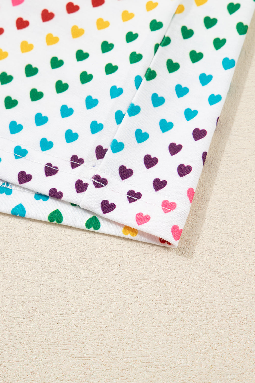 Heart Print Valentines Long 2pcs Pajama Set