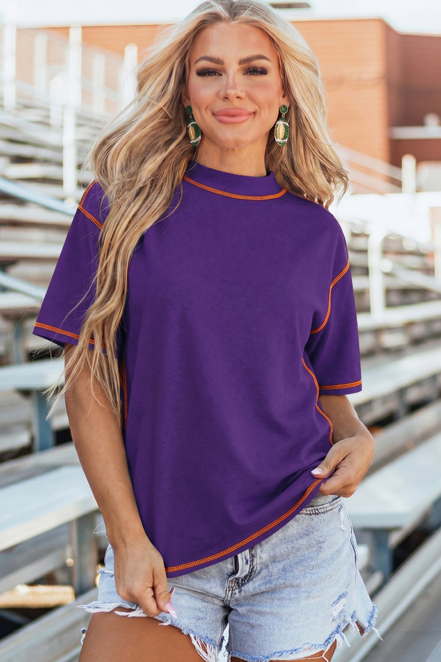 Reversible Contrast-Stitched T-Shirt -3 COLOR OPTIONS