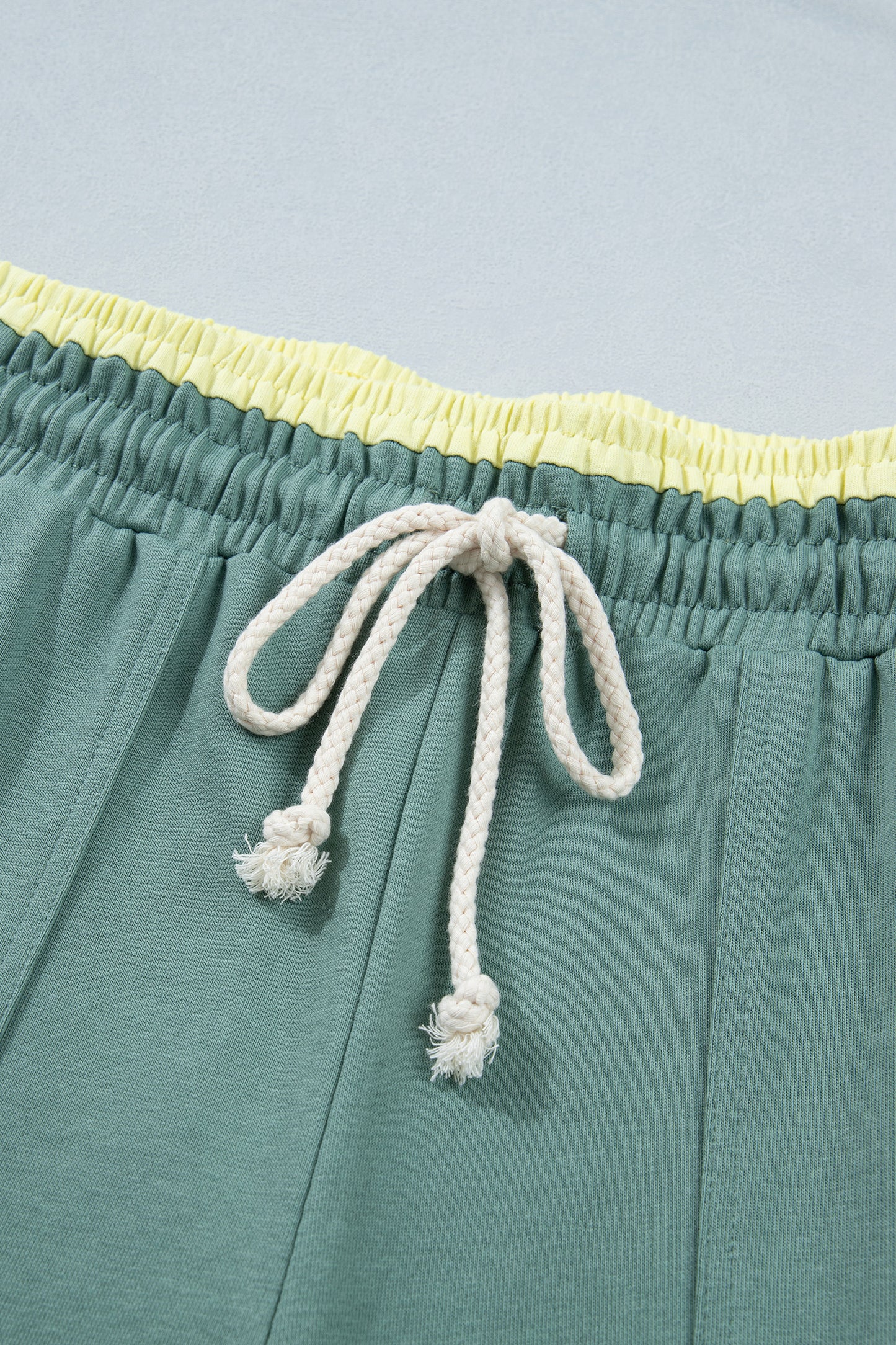 Color Block Flower Patchwork Drawstring Contrasted Elastic Waist Wide Leg Pants - 3 COLOR OPTIONS