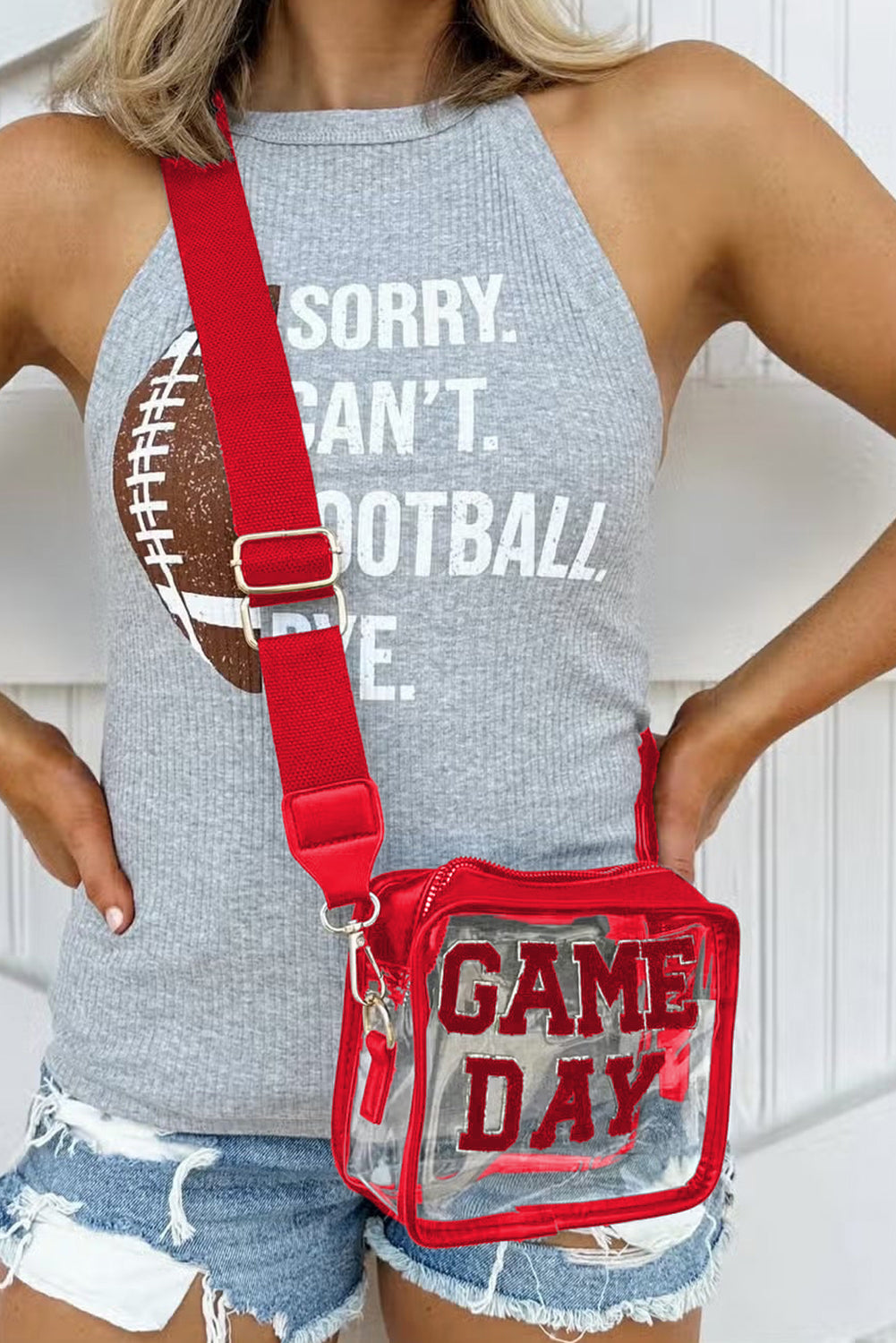 GAME DAY Pattern Clear Bag -4 COLOR OPTIONS