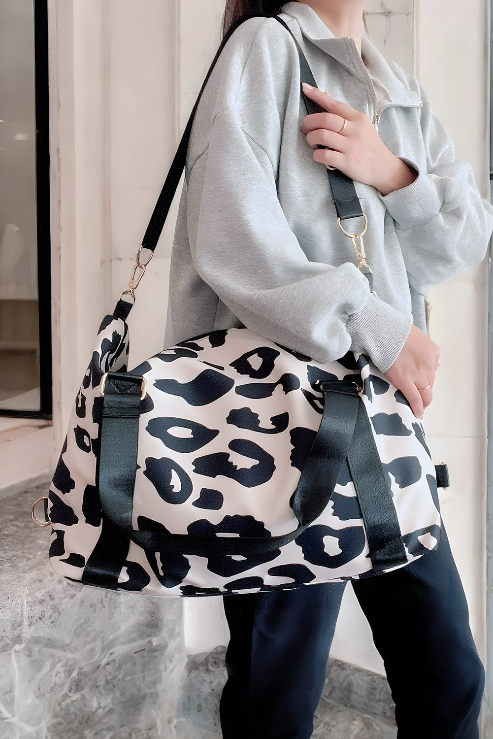 Leopard Print Luggage Tote Bag -2 COLOR OPTIONS
