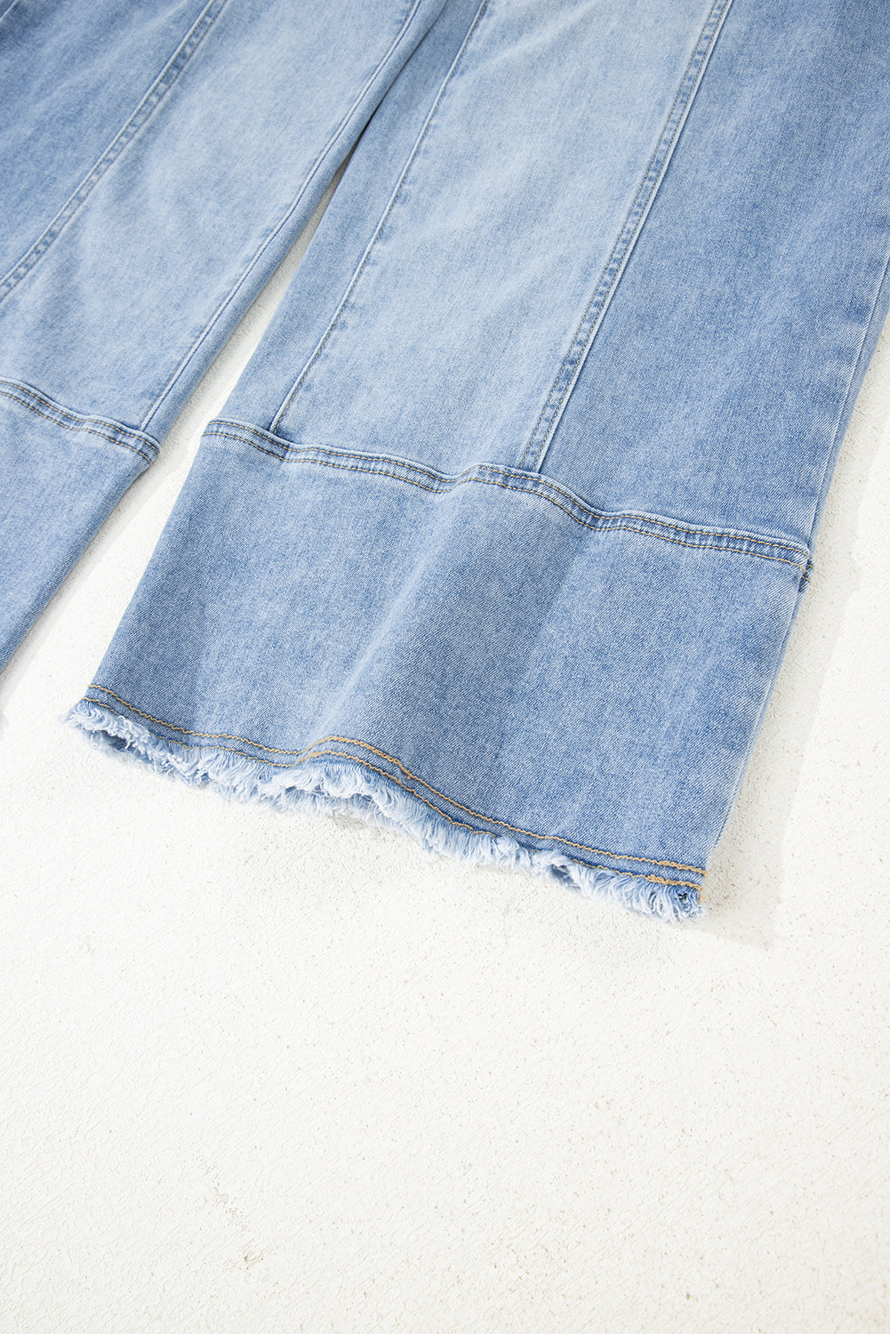 Drawstring Seam Detail Raw Hem Wide Leg Jeans -2 COLOR OPTIONS
