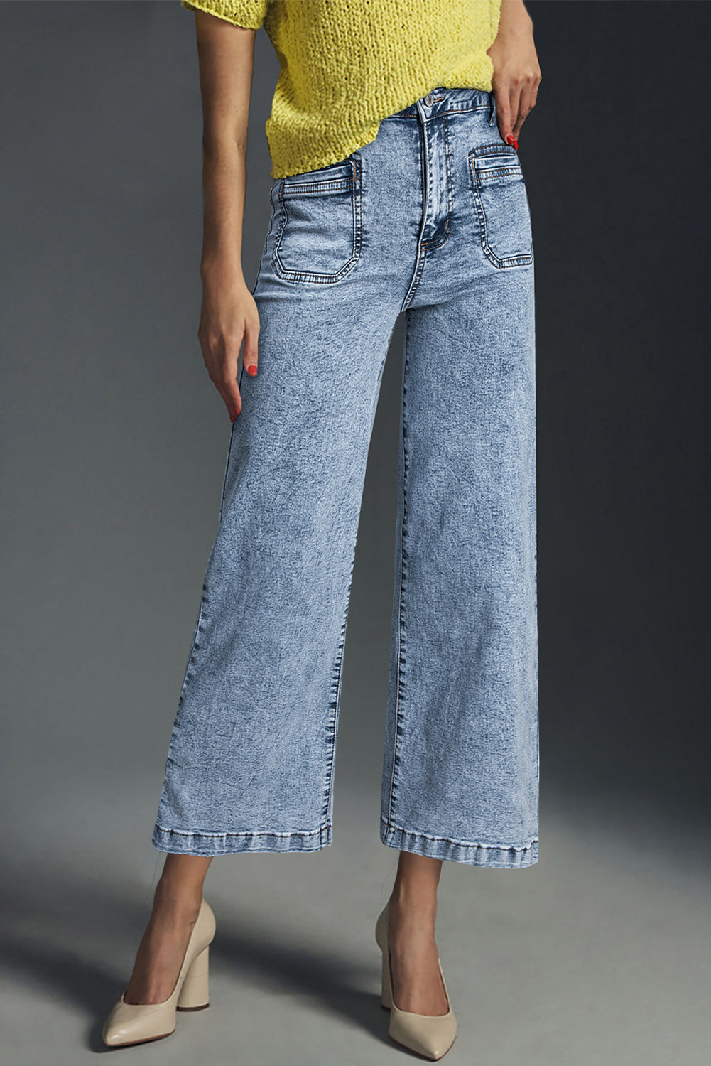Patch Pocket Straight Leg Loose Jeans- 4 COLOR OPTIONS