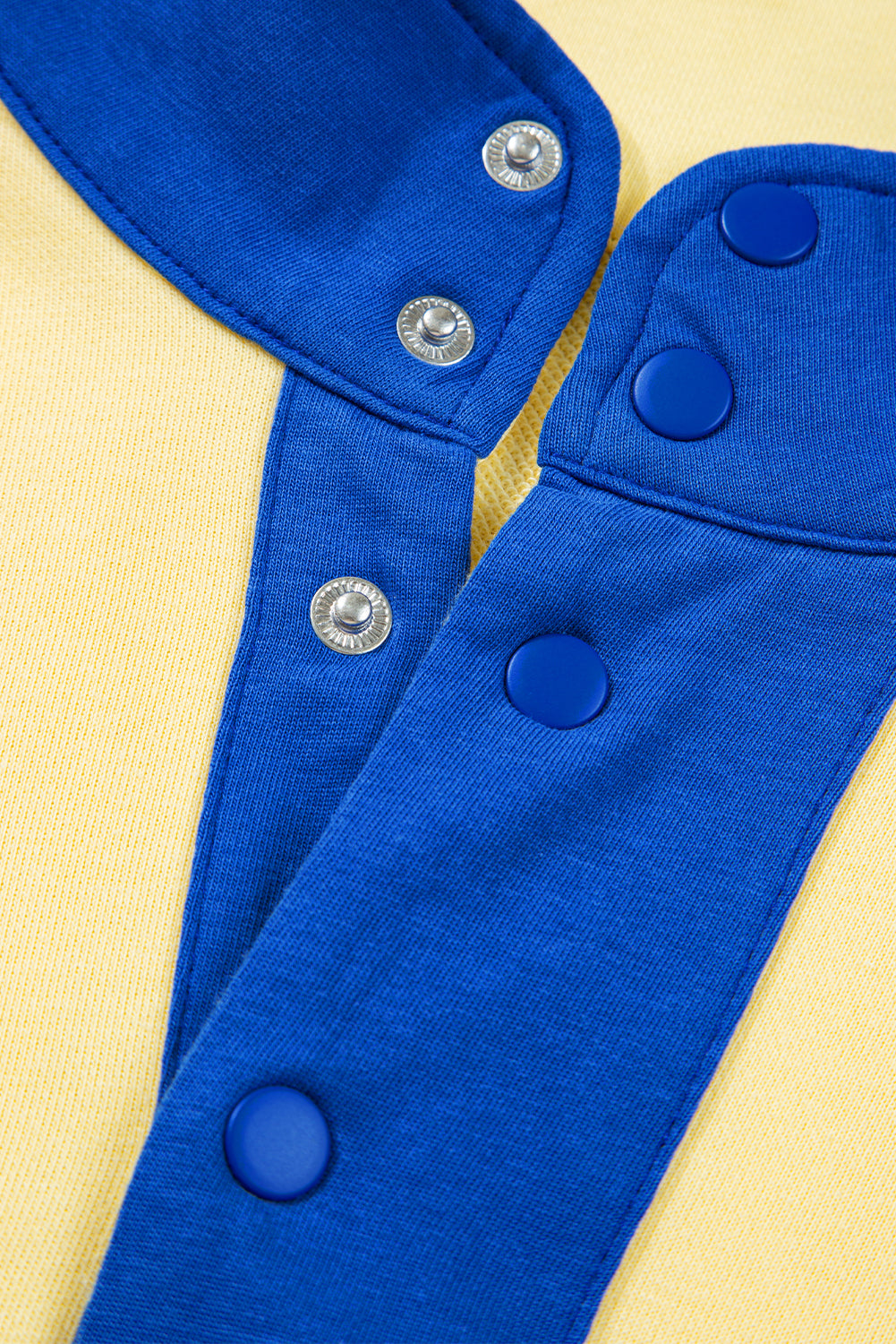 Colorblock Patchwork Half Button Pullover and Shorts Outfit- 4 COLOR OPTIONS
