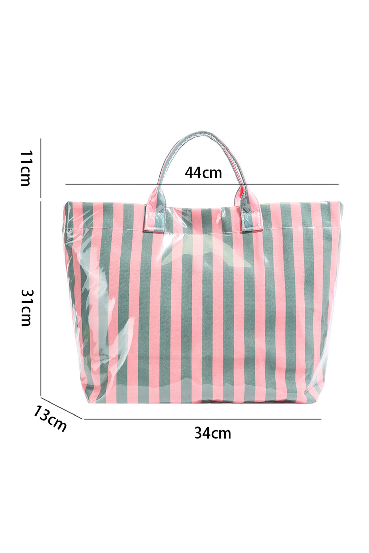 Rainbow Glossy Striped Vinyl Large Tote Bag -8 COLOR OPTIONS