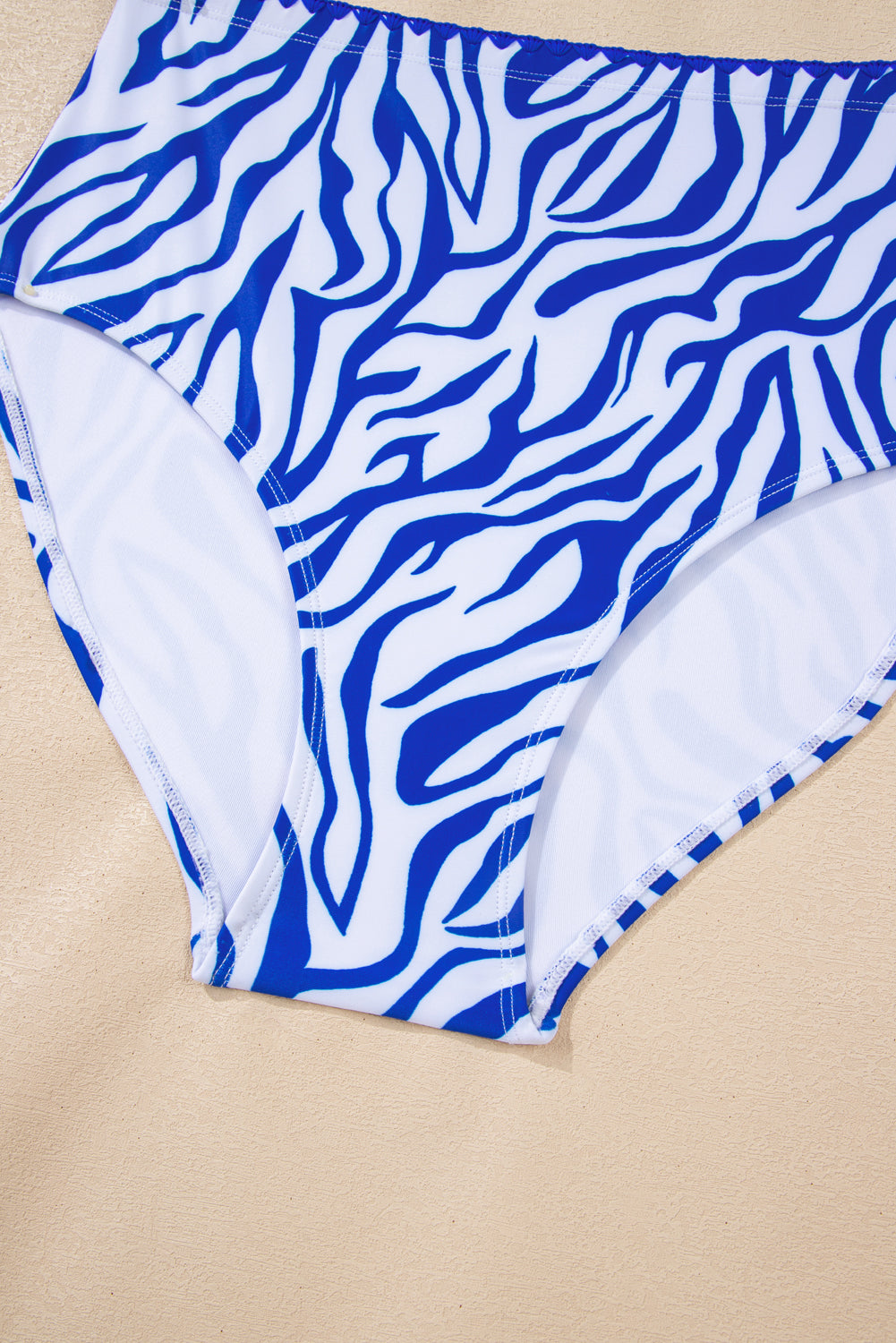 Shell Stitched Trim V Neck Textured Mix and Match High Waist Bikinis -3 COLOR OPTIONS