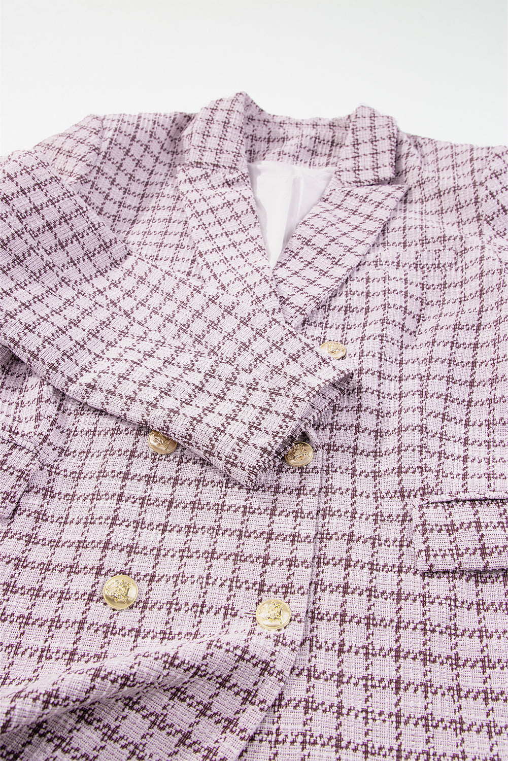 Elegant Tweed Plaid Blazer