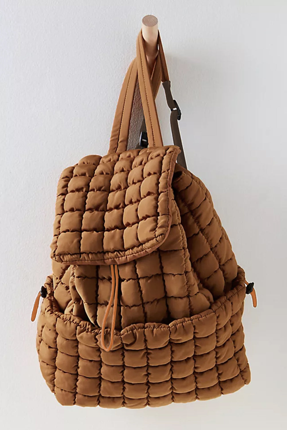 Solid Flapped Quilted Puffer Backpack -6 COLOR OPTIONS