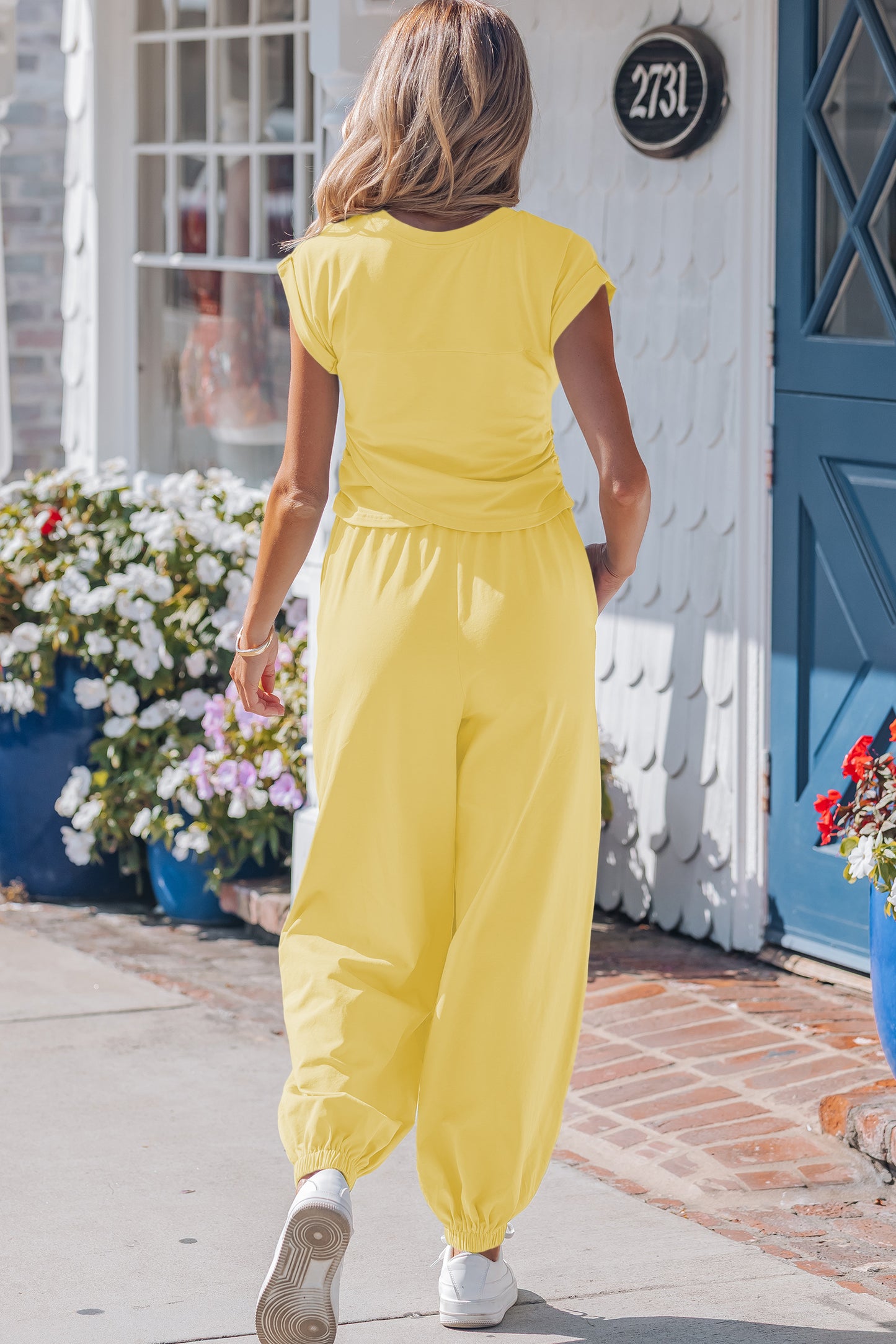 Solid Color Cropped Tank Top and Jogger Pants Set -4 COLOR OPTIONS