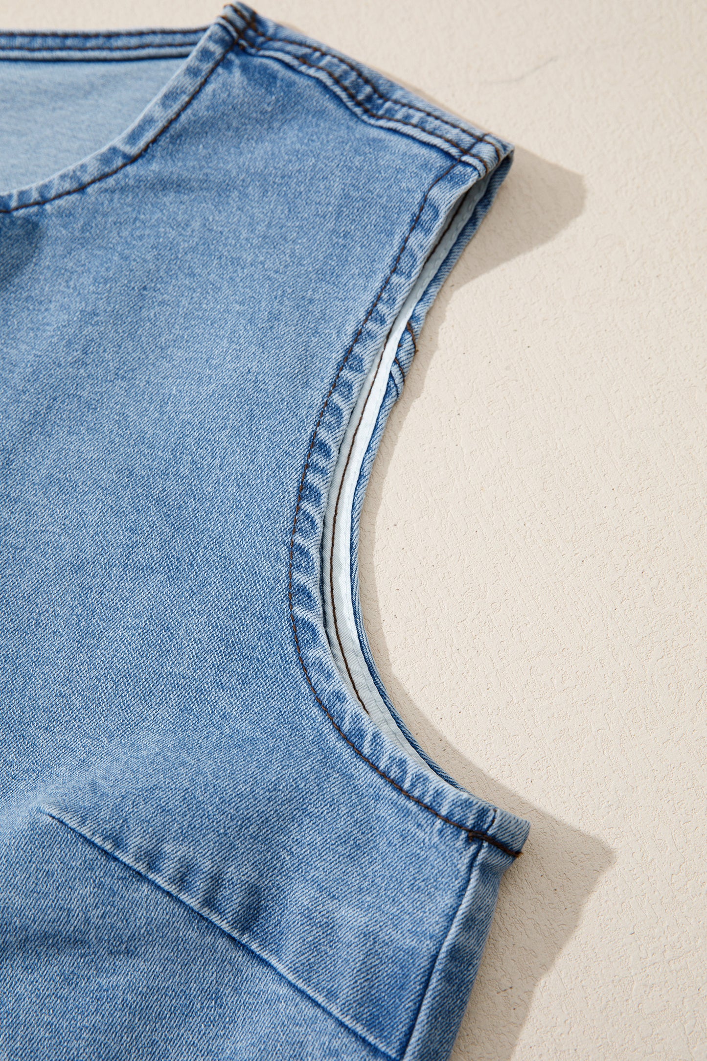 Buttoned Front Slit Denim Vest -3 COLOR OPTIONS