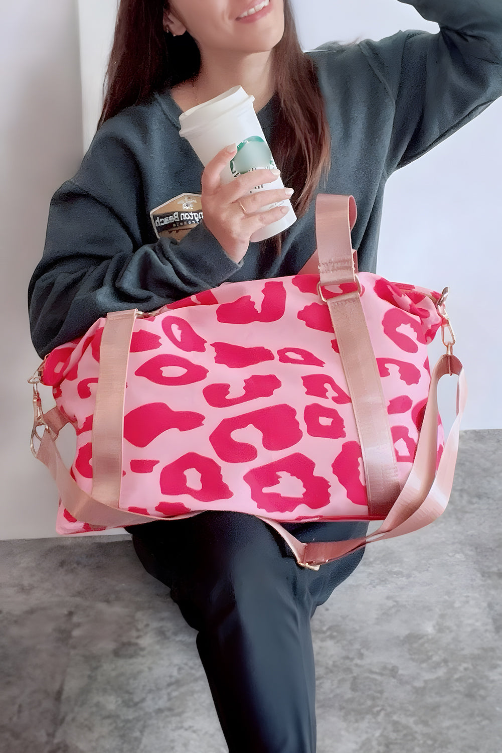 Leopard Print Luggage Tote Bag -2 COLOR OPTIONS