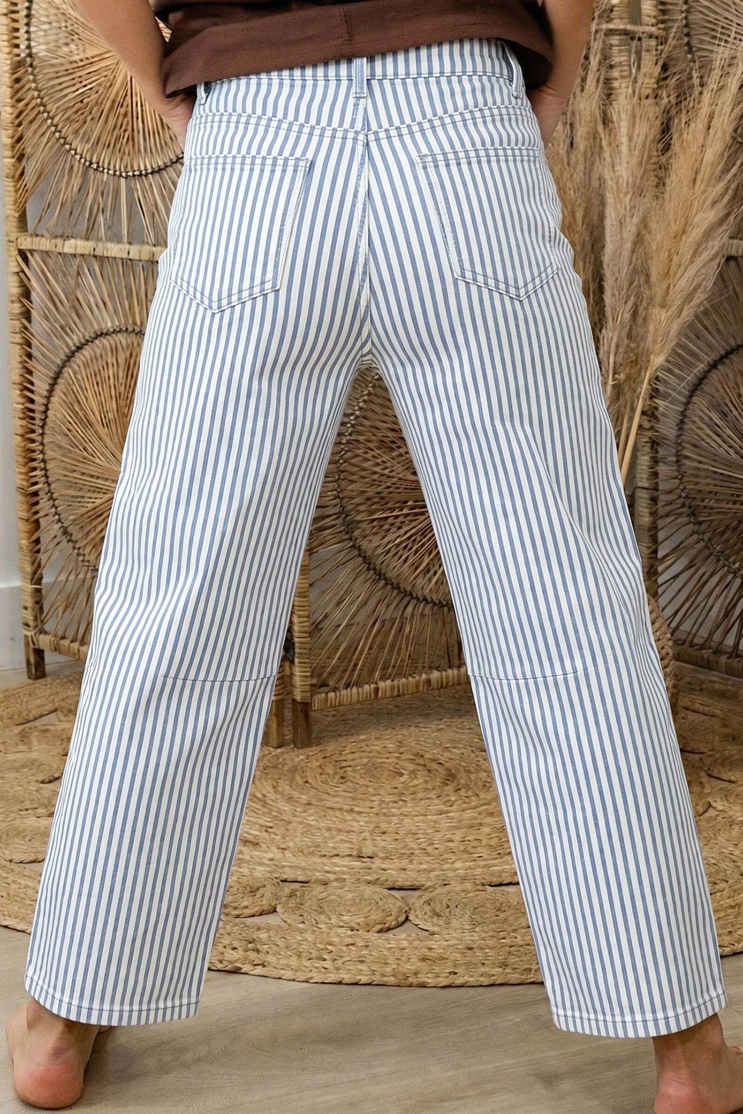 Stripe Casual Barrel Jeans- 3 COLOR OPTIONS