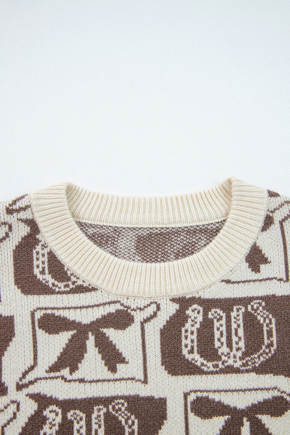 Colorblock Bow Pattern Drop Sleeve Sweater -3 COLOR OPTIONS