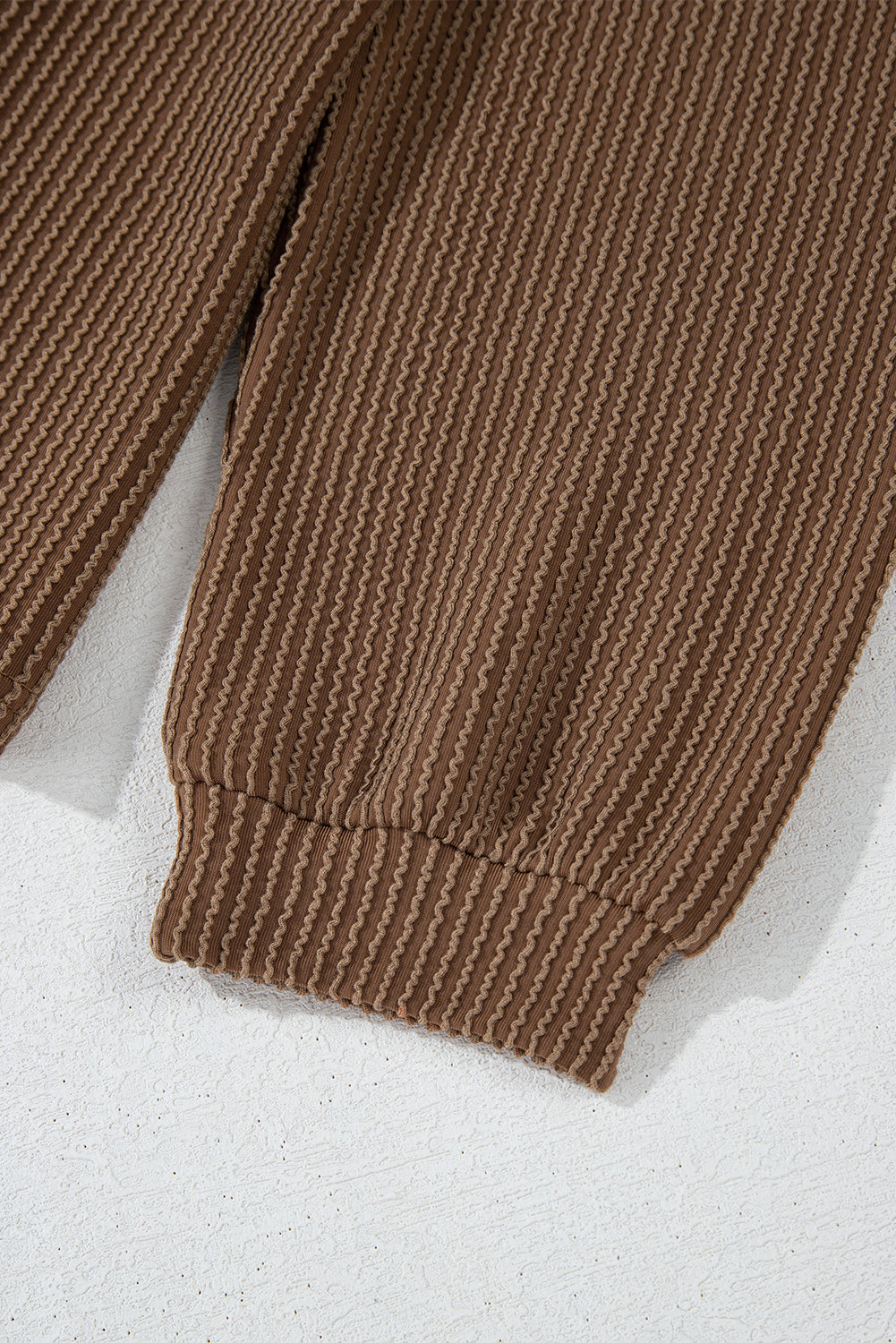 Parchment Corded Long Sleeve Top and High Waist Shorts Set -4 COLOR OPTIONS