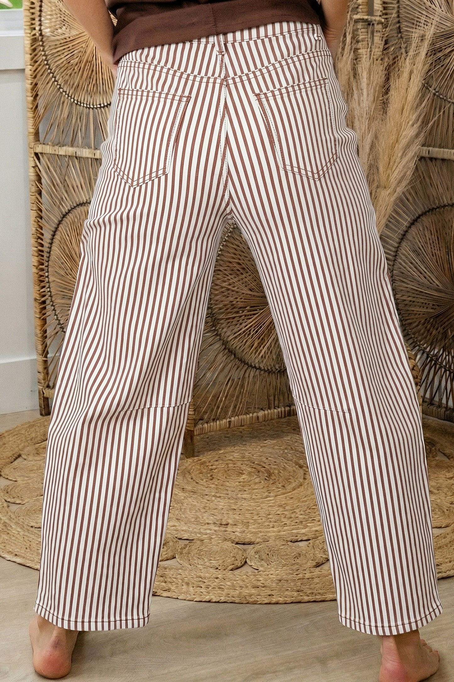 Stripe Casual Barrel Jeans- 3 COLOR OPTIONS