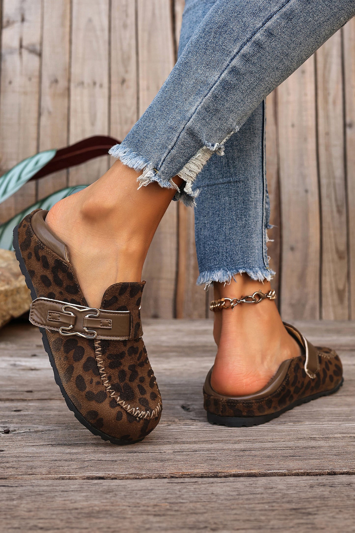 Suede PU Leather Patchwork Retro Buckle Slip On Shoes- 2 COLOR OPTIONS