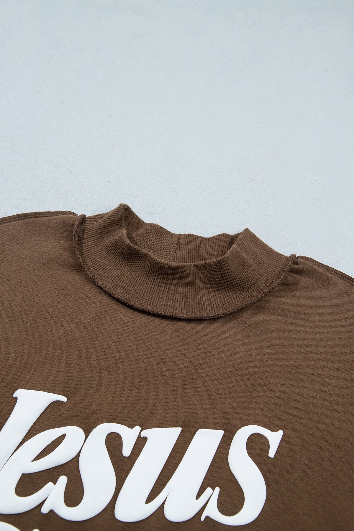 Jesus Saves Slogan Print Stand Neck Baggy Sweatshirt -2 COLOR OPTIONS