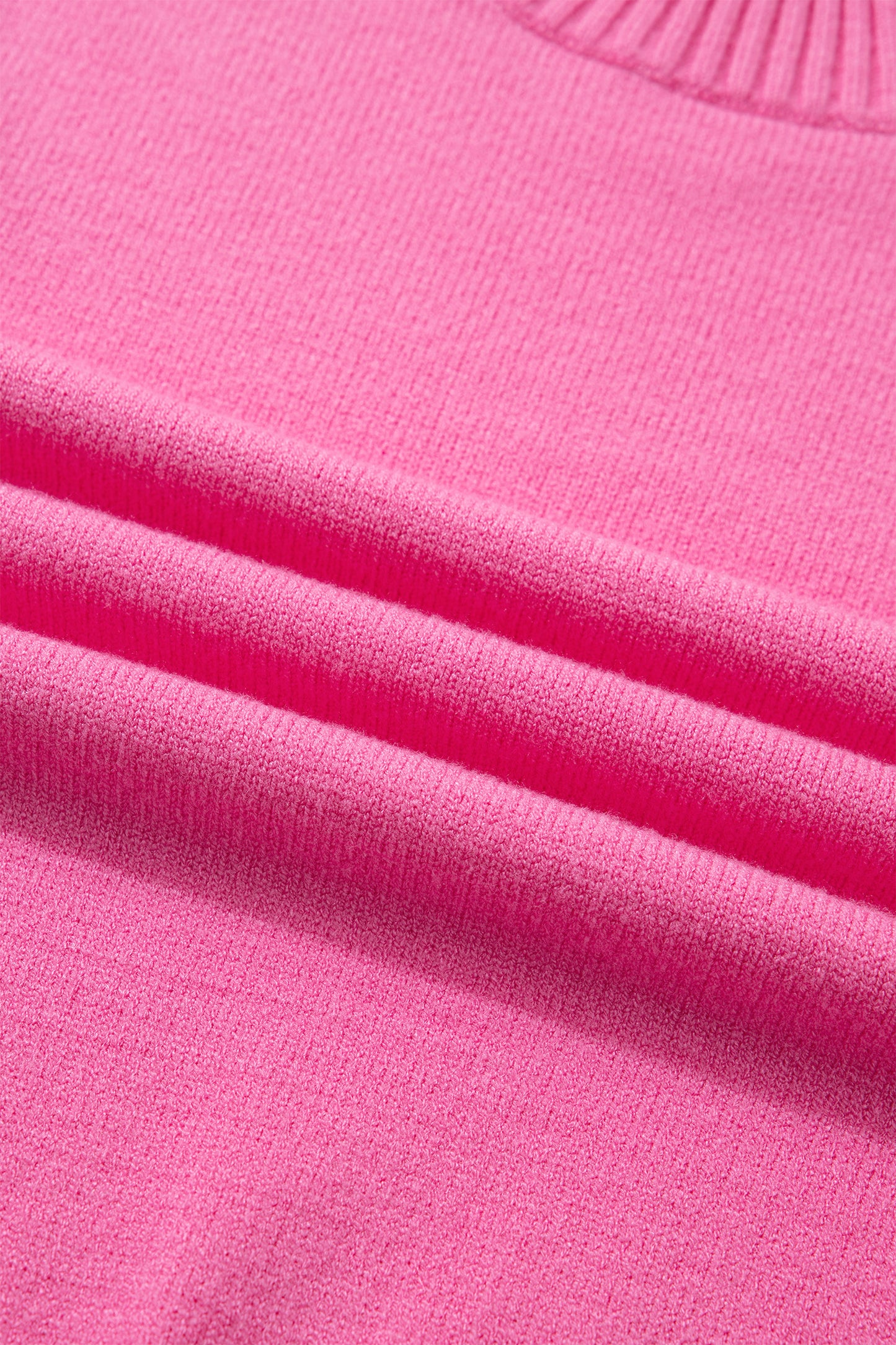 Solid Color Ribbed Trim Round Neck Ruffle Short Sleeve Sweater -3 COLOR OPTIONS