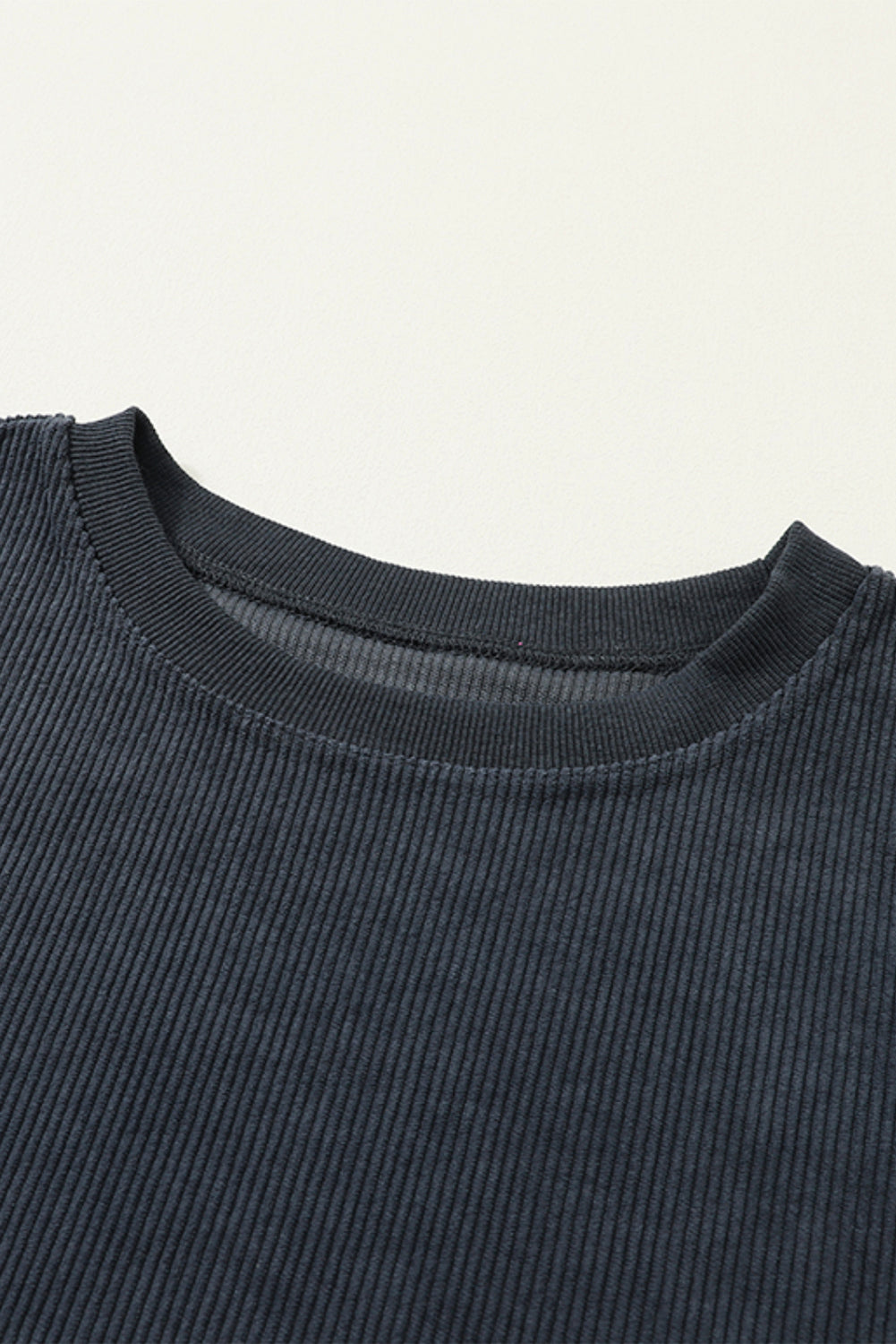 Drop Sleeve Rib Knit Oversized Sweatshirt -13 COLOR OPTIONS