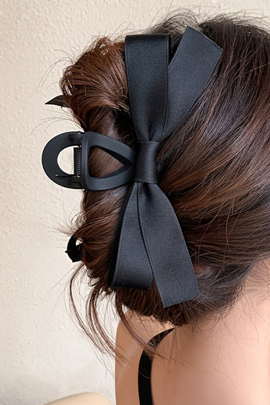 Solid Color Ribbon Bow Decor Hair Clip -6 COLOR OPTIONS