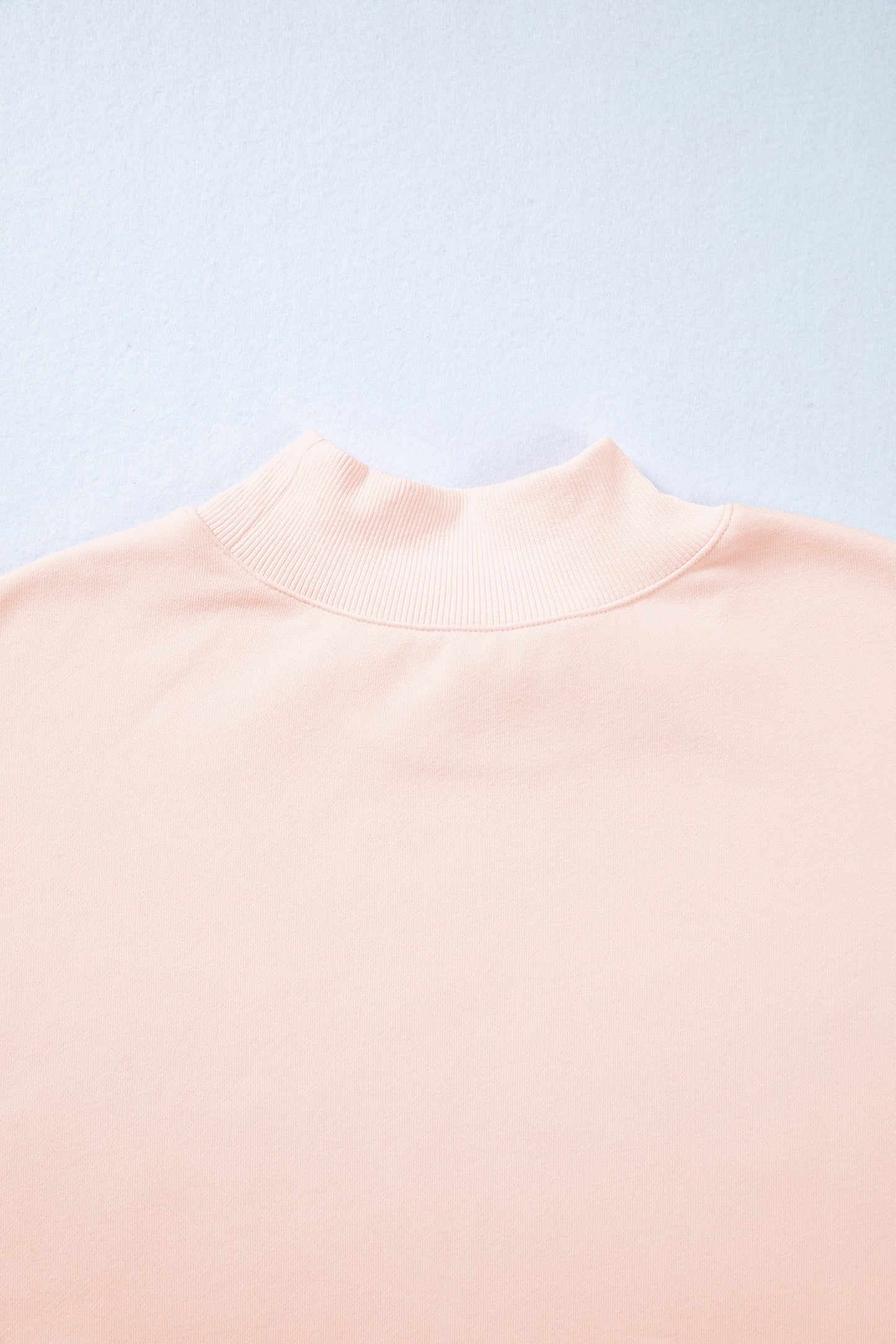 Light Pink Oversize Blessed Embroidered Mock Neck Sweatshirt