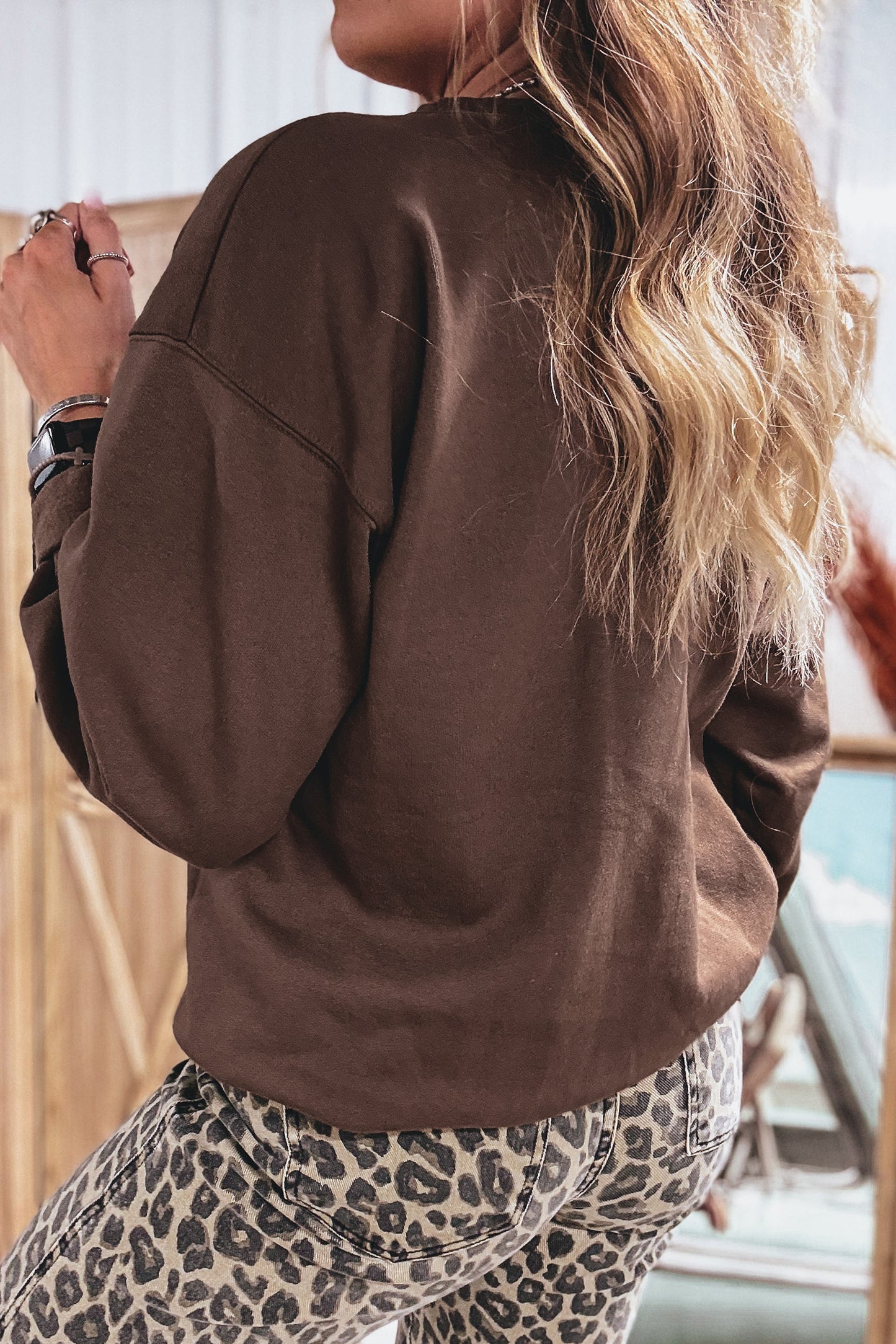 PRAY Embroidered Patch Western Pullover Sweatshirt -2 COLOR OPTIONS