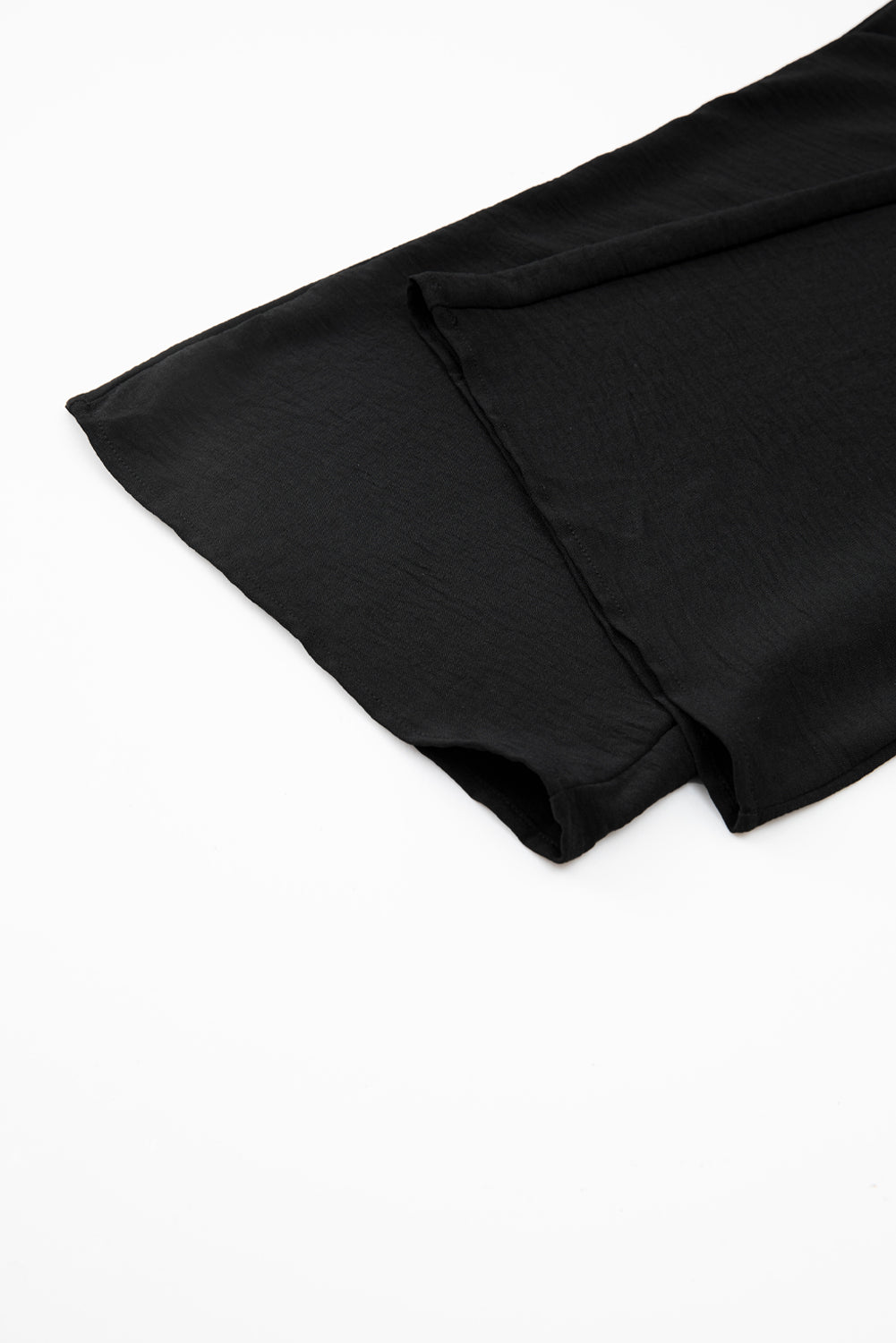 Black Solid Spaghetti Strap Wide Leg Drawstring High Waist Jumpsuit