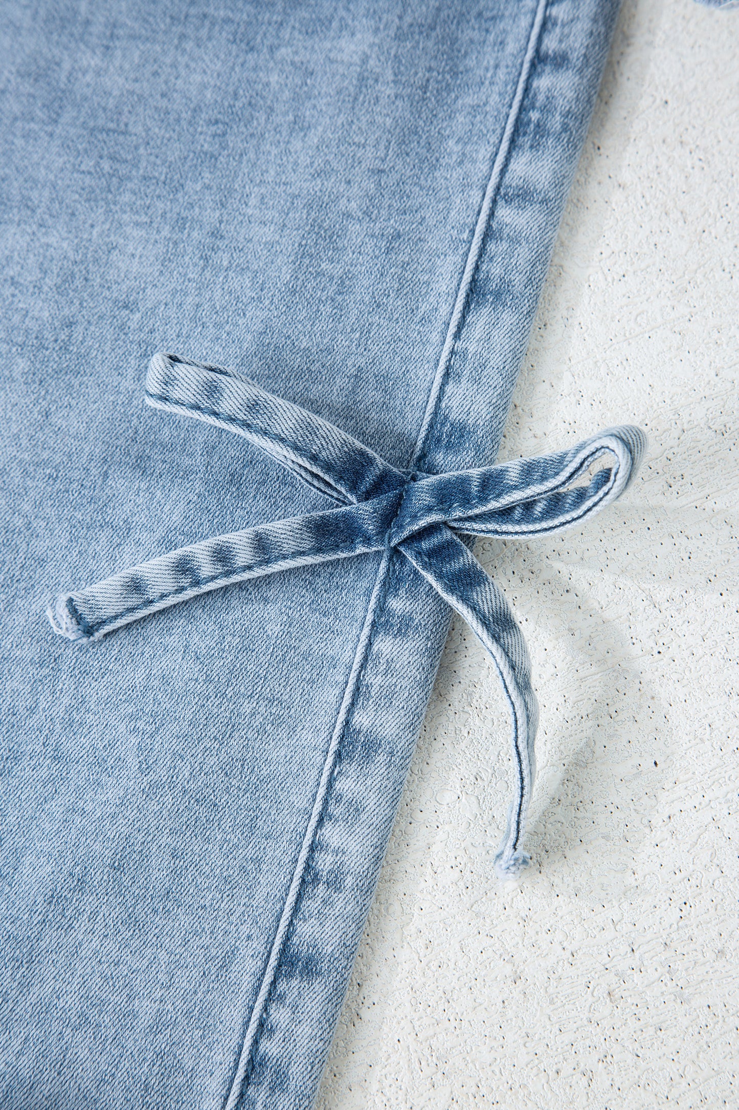 Bowknot Side Detail Straight Leg Loose Jeans -2 COLOR OPTIONS
