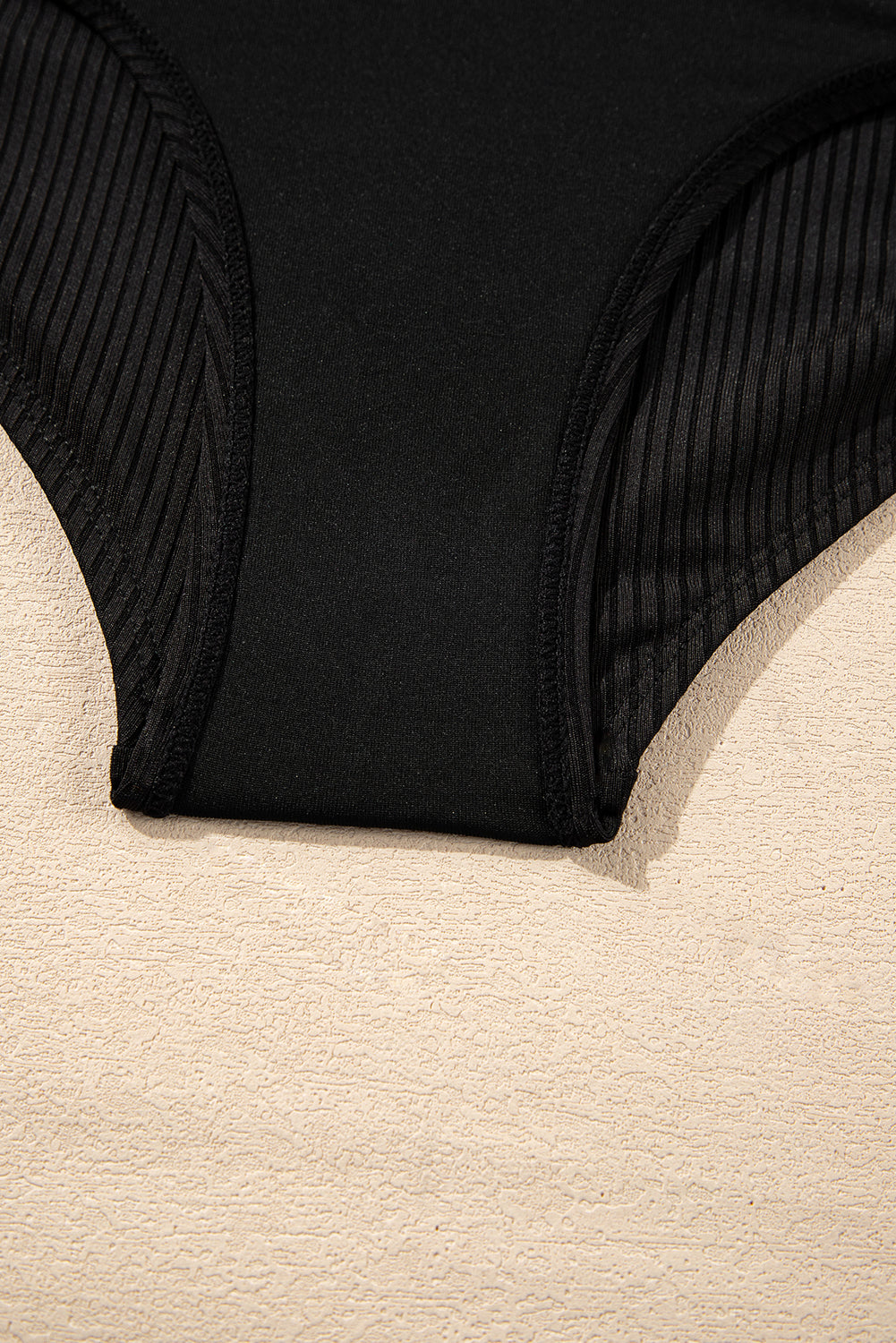 Ribbed Knit Tribal Contrast Detail 2pcs High Waist Swimsuit -5 COLOR OPTIONS
